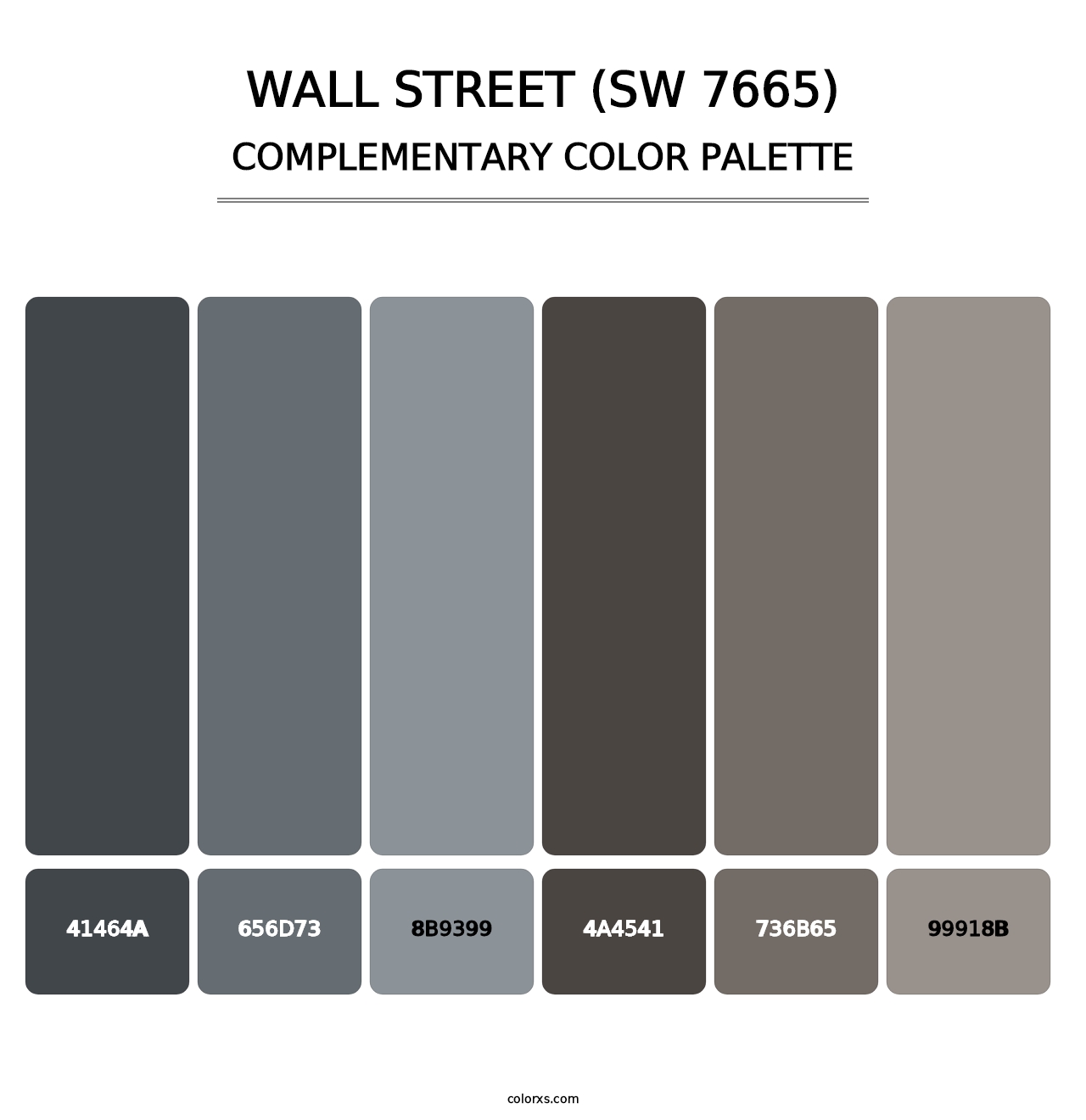 Wall Street (SW 7665) - Complementary Color Palette