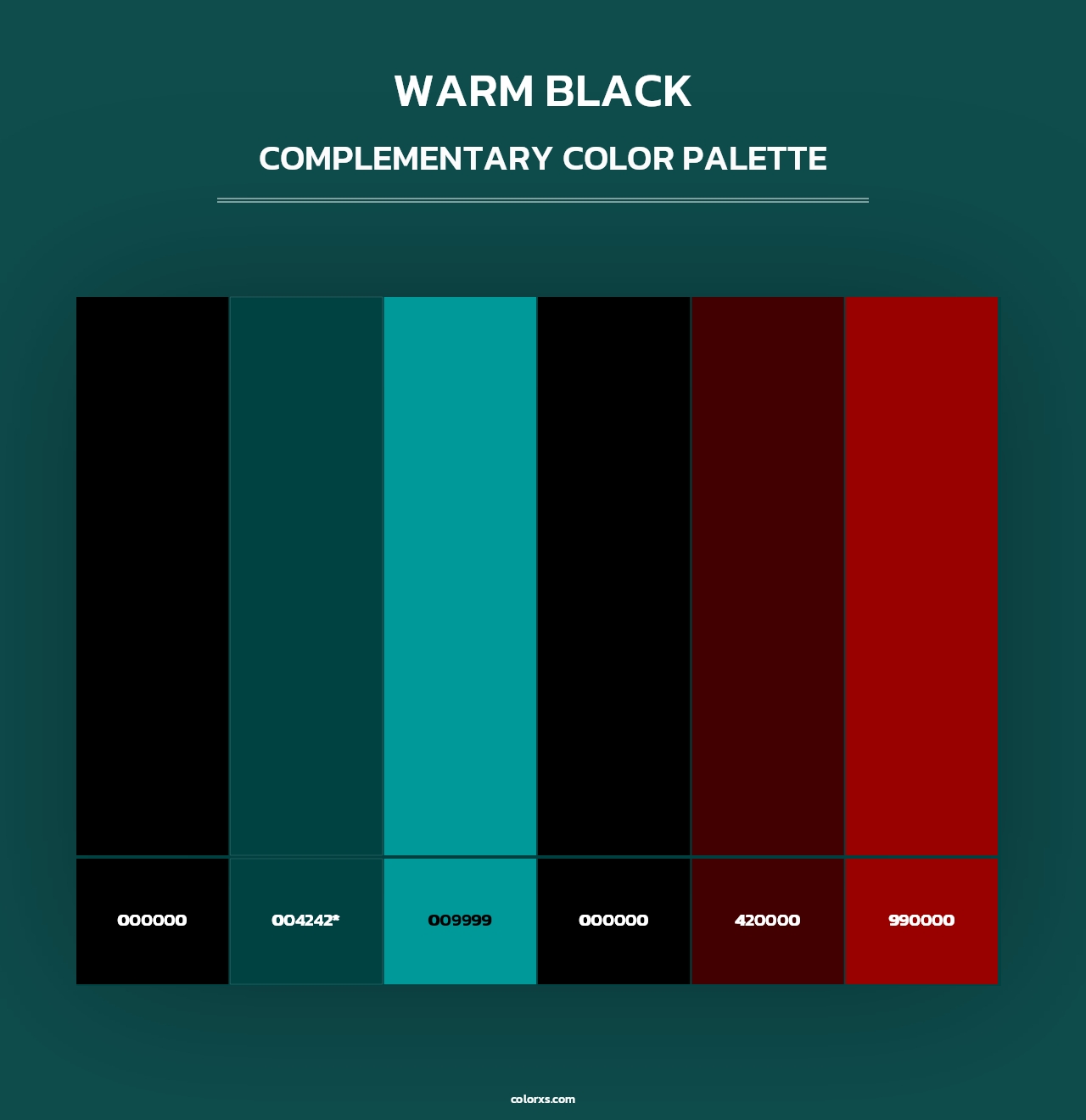 Warm Black - Complementary Color Palette