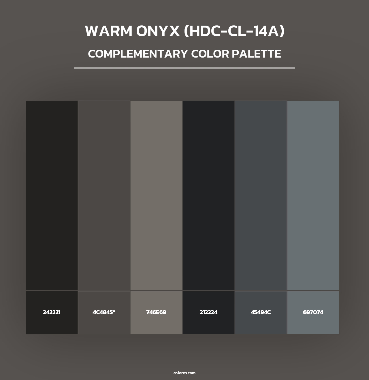 Warm Onyx (HDC-CL-14A) - Complementary Color Palette