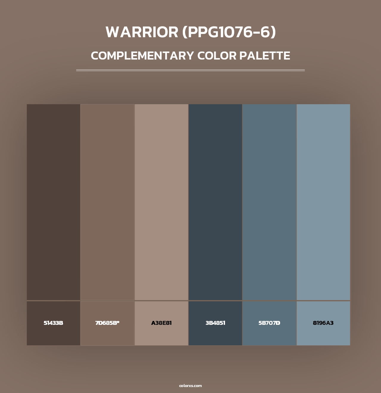 Warrior (PPG1076-6) - Complementary Color Palette