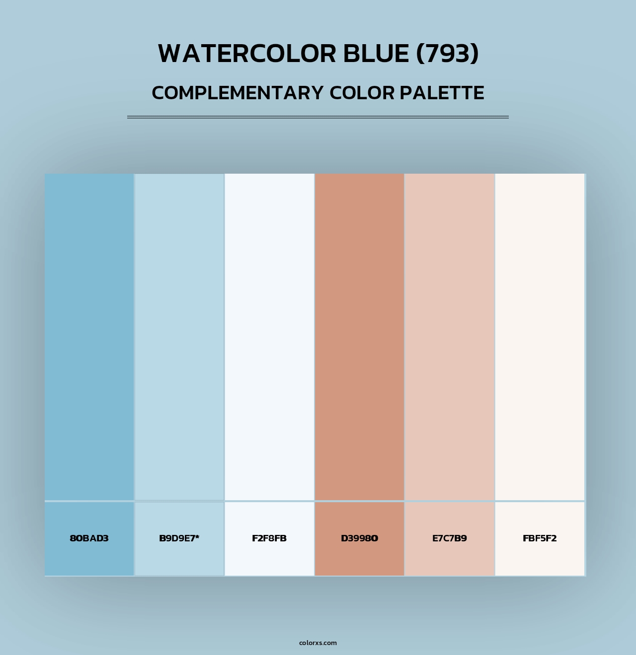 Watercolor Blue (793) - Complementary Color Palette