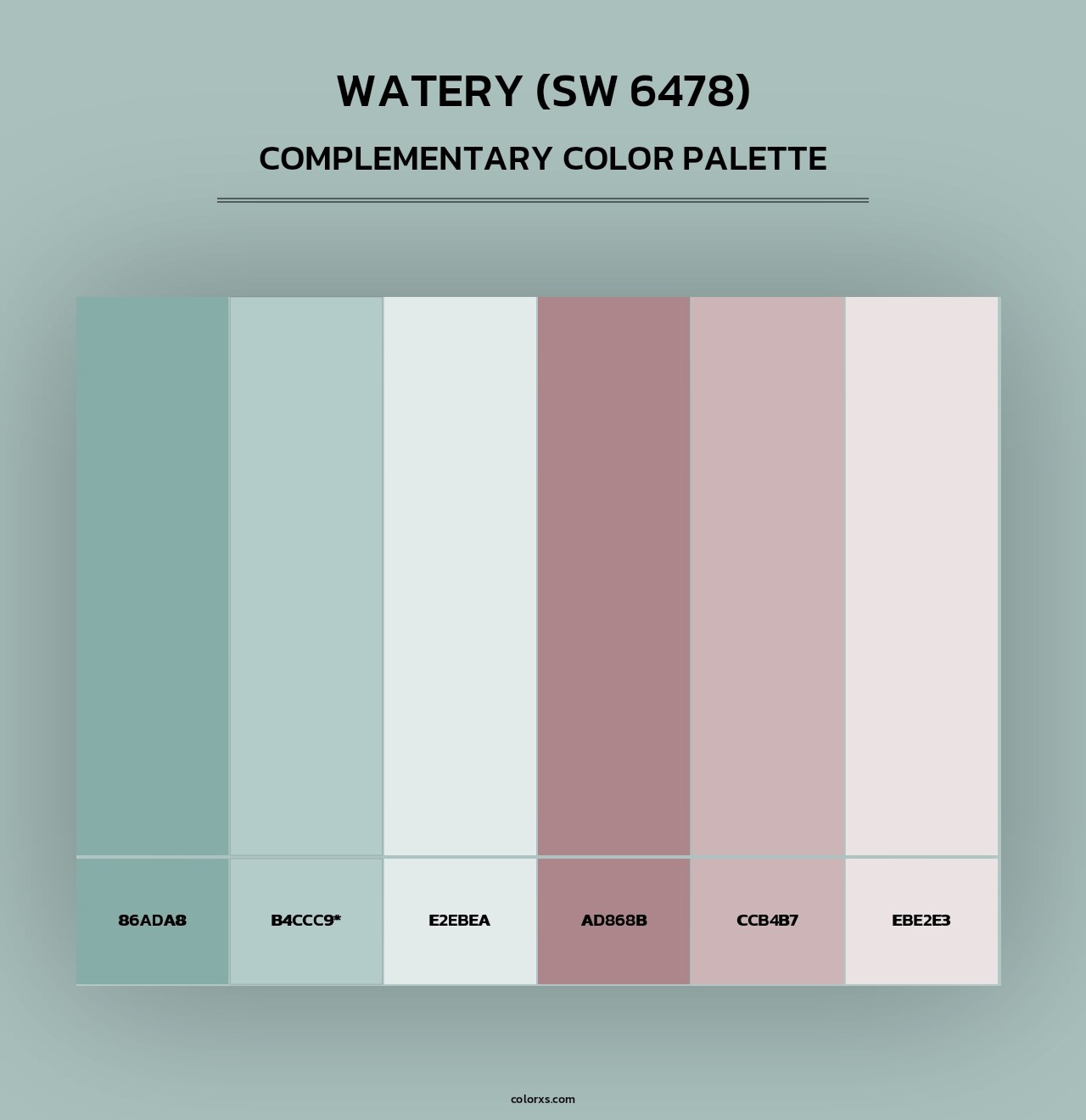 Watery (SW 6478) - Complementary Color Palette