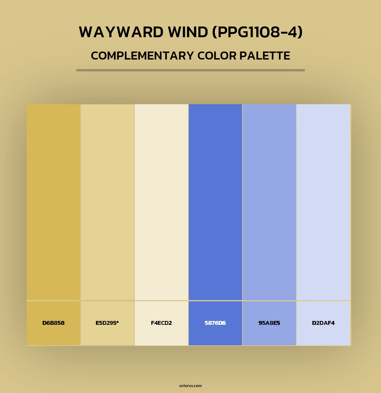 Wayward Wind (PPG1108-4) - Complementary Color Palette