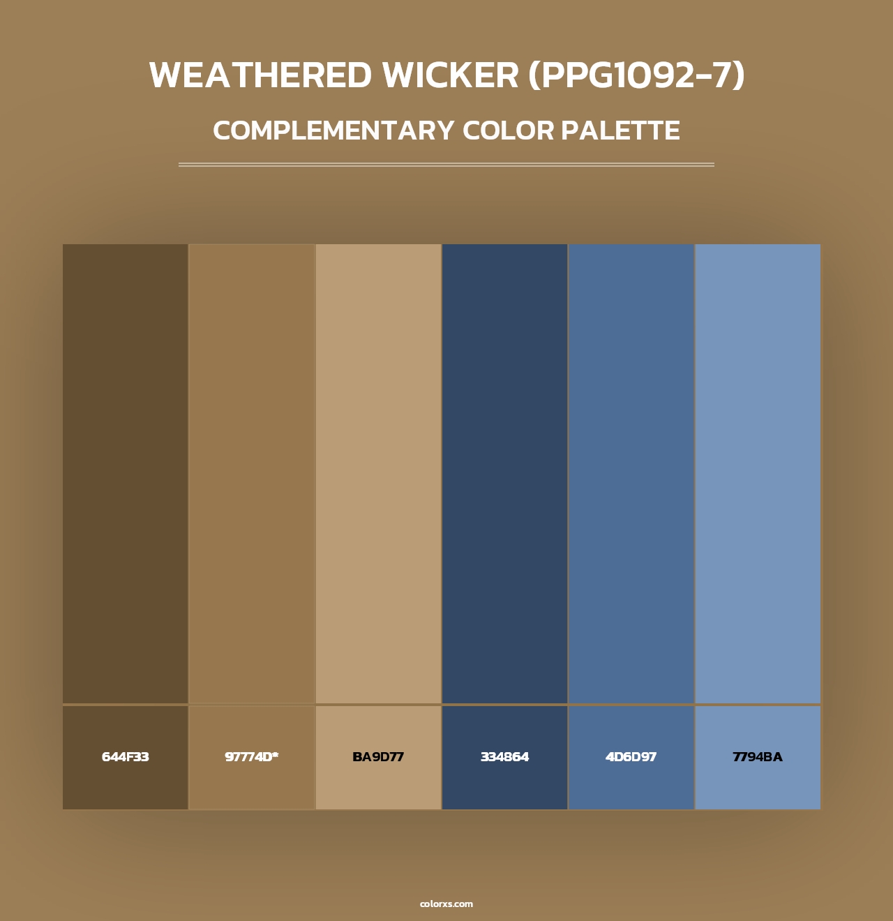 Weathered Wicker (PPG1092-7) - Complementary Color Palette