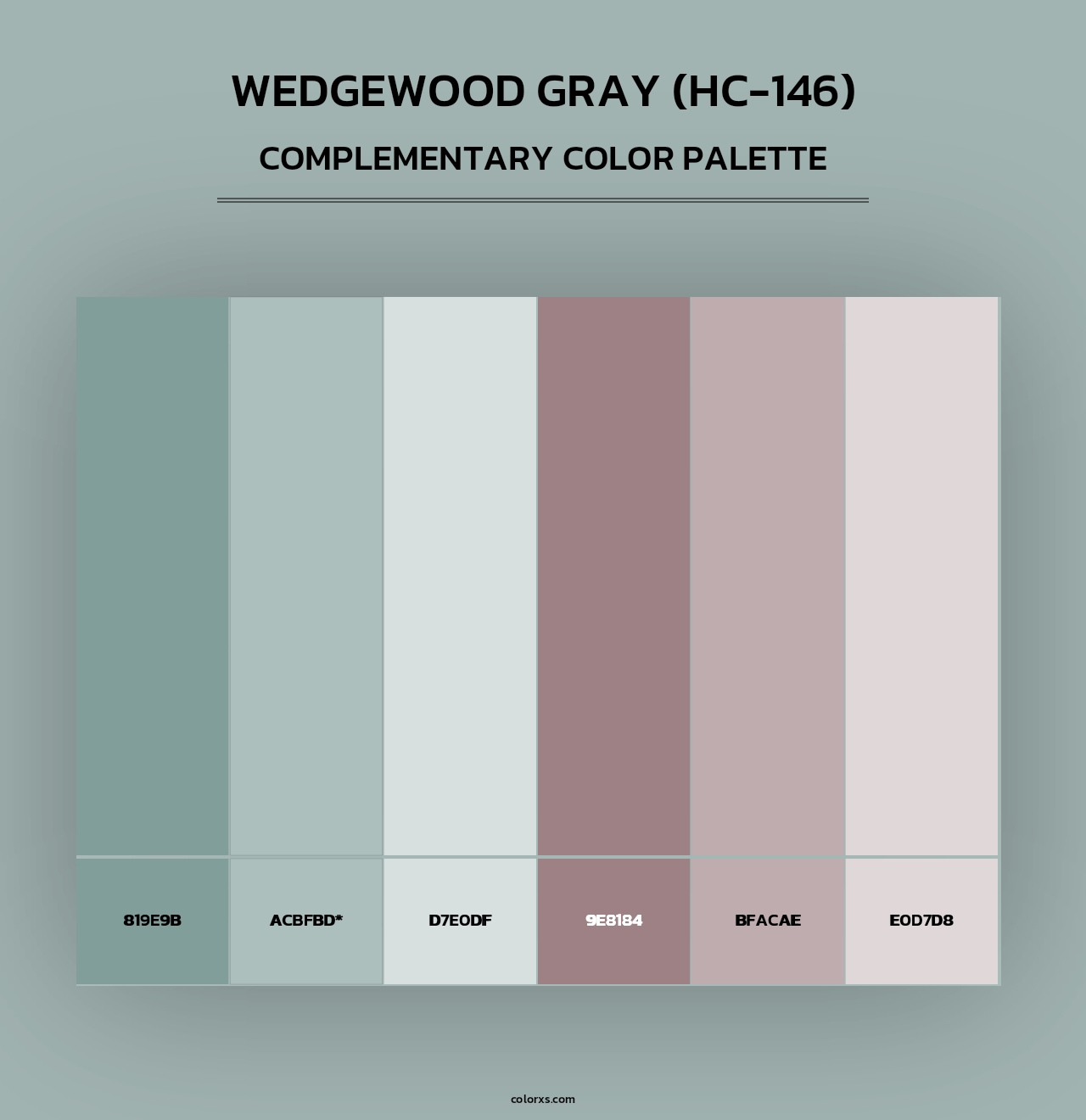 Wedgewood Gray (HC-146) - Complementary Color Palette