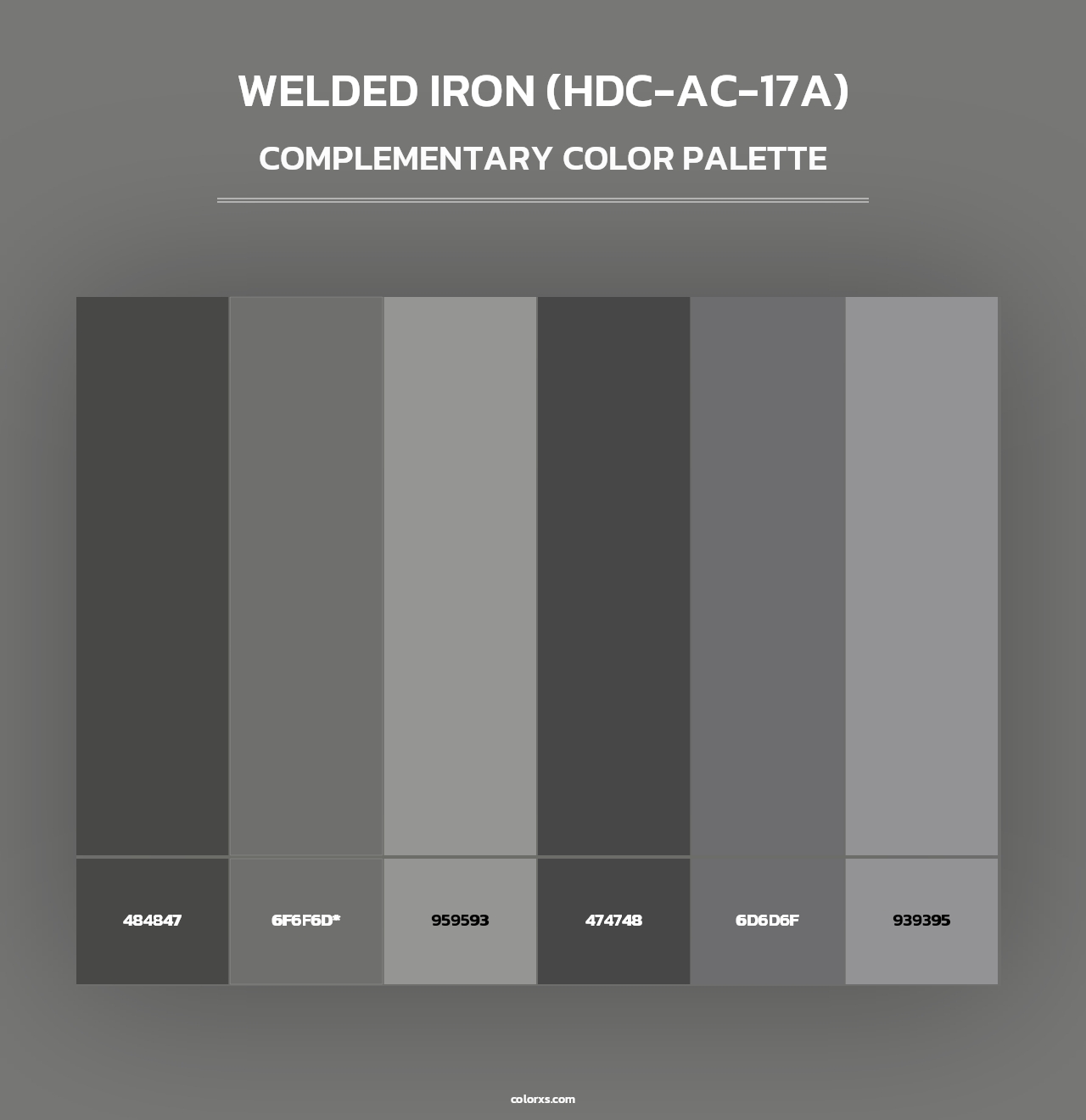 Welded Iron (HDC-AC-17A) - Complementary Color Palette
