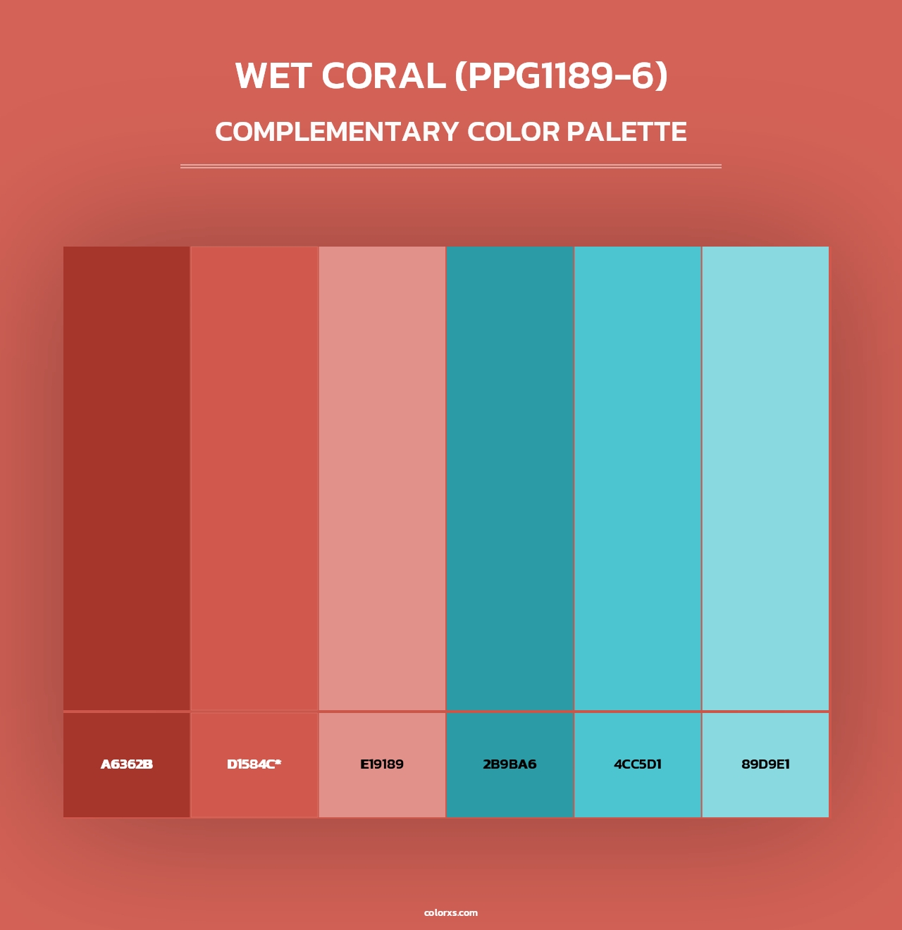 Wet Coral (PPG1189-6) - Complementary Color Palette