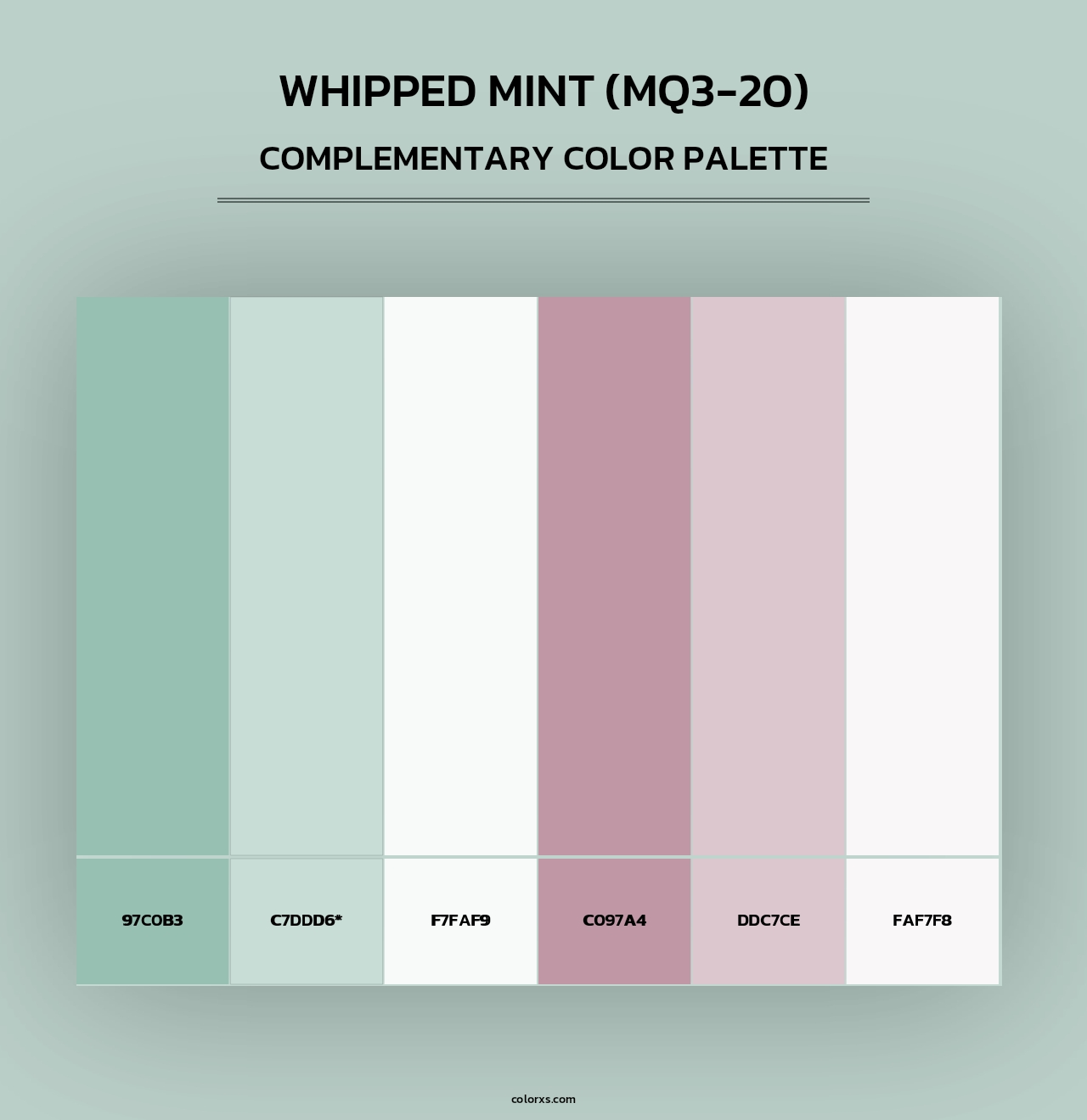 Whipped Mint (MQ3-20) - Complementary Color Palette