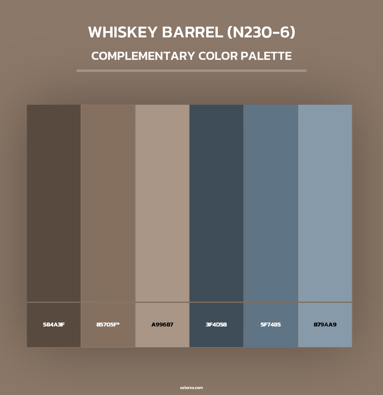 Whiskey Barrel (N230-6) - Complementary Color Palette