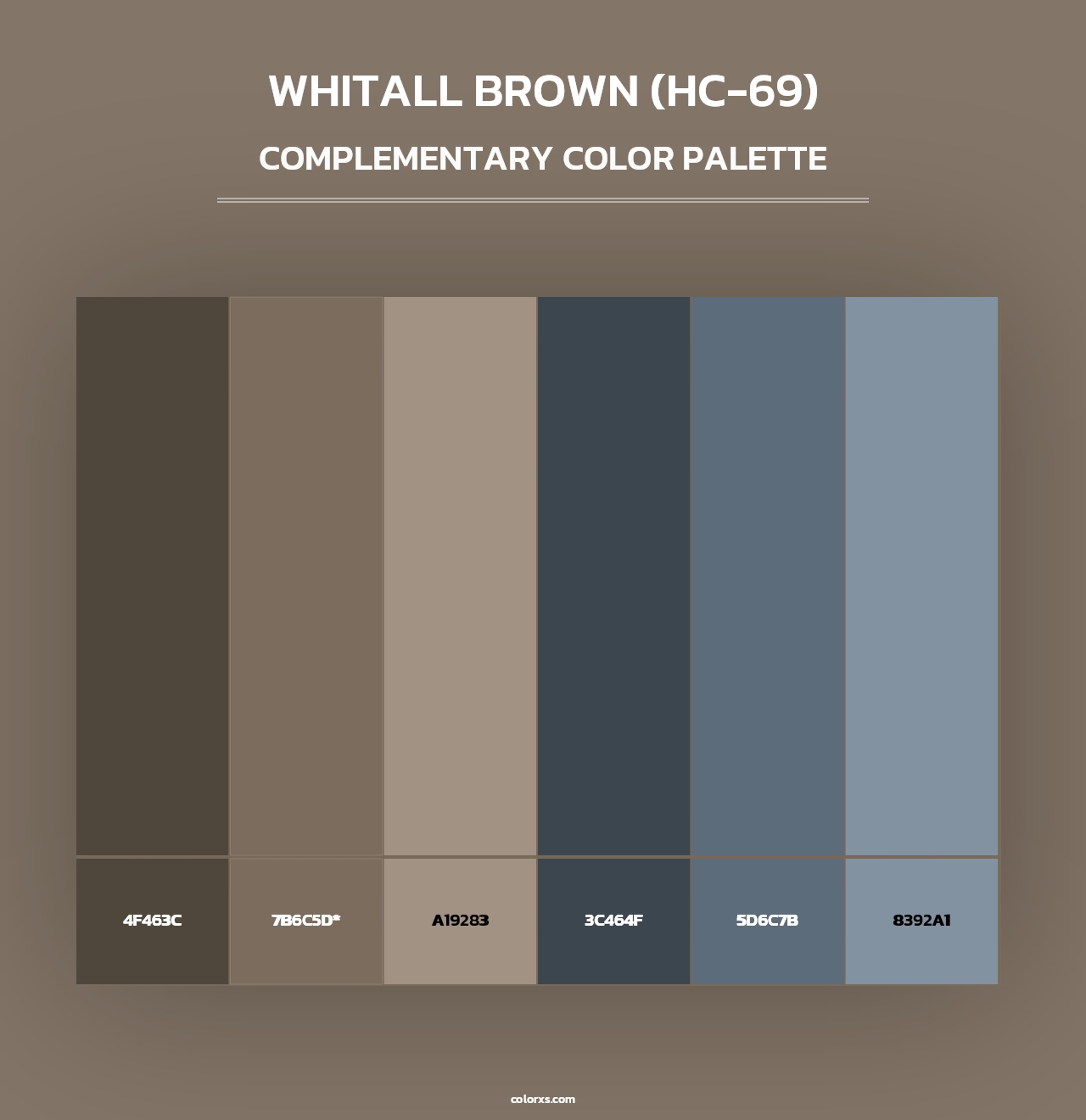 Whitall Brown (HC-69) - Complementary Color Palette
