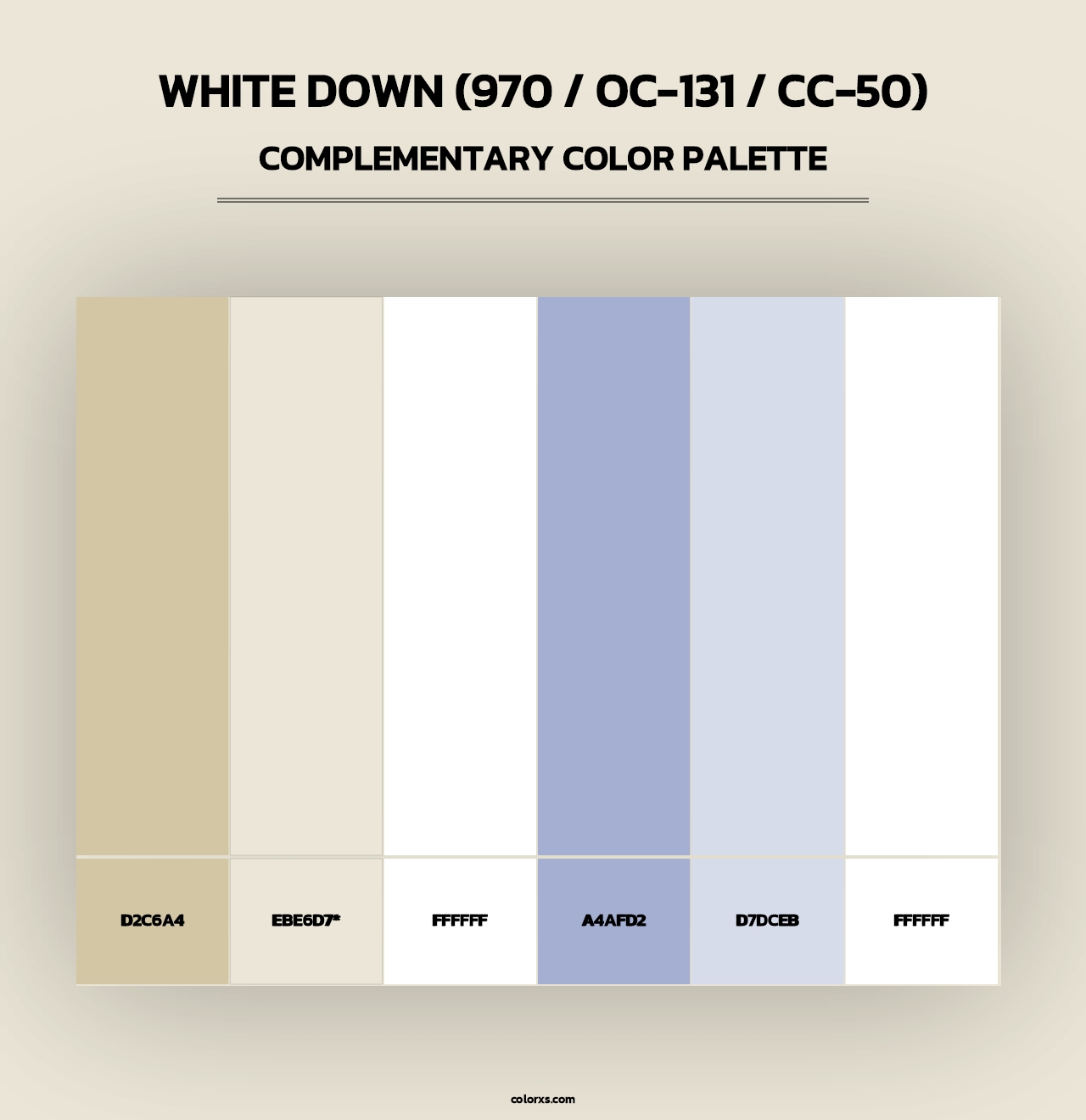 White Down (970 / OC-131 / CC-50) - Complementary Color Palette