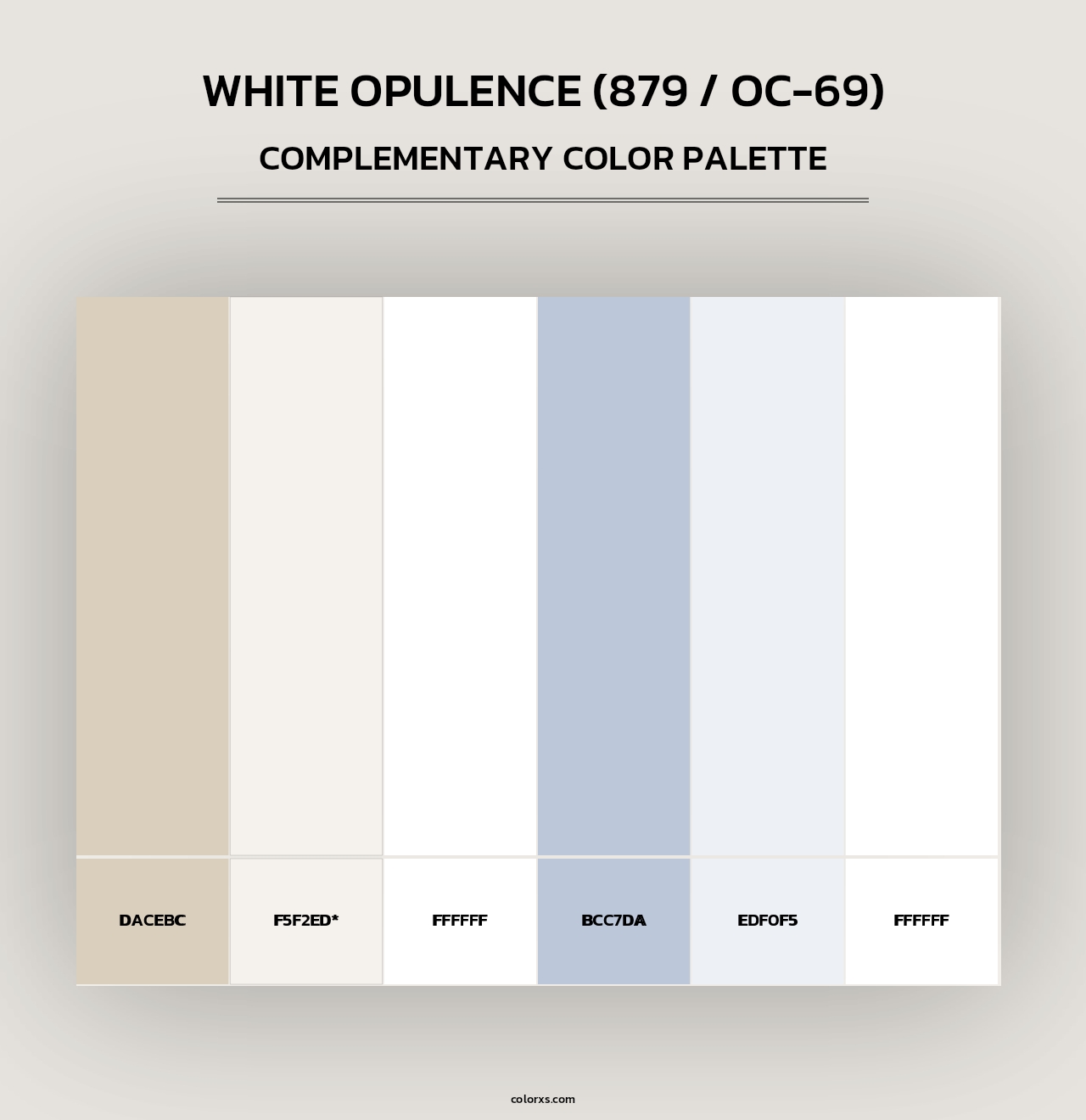 White Opulence (879 / OC-69) - Complementary Color Palette