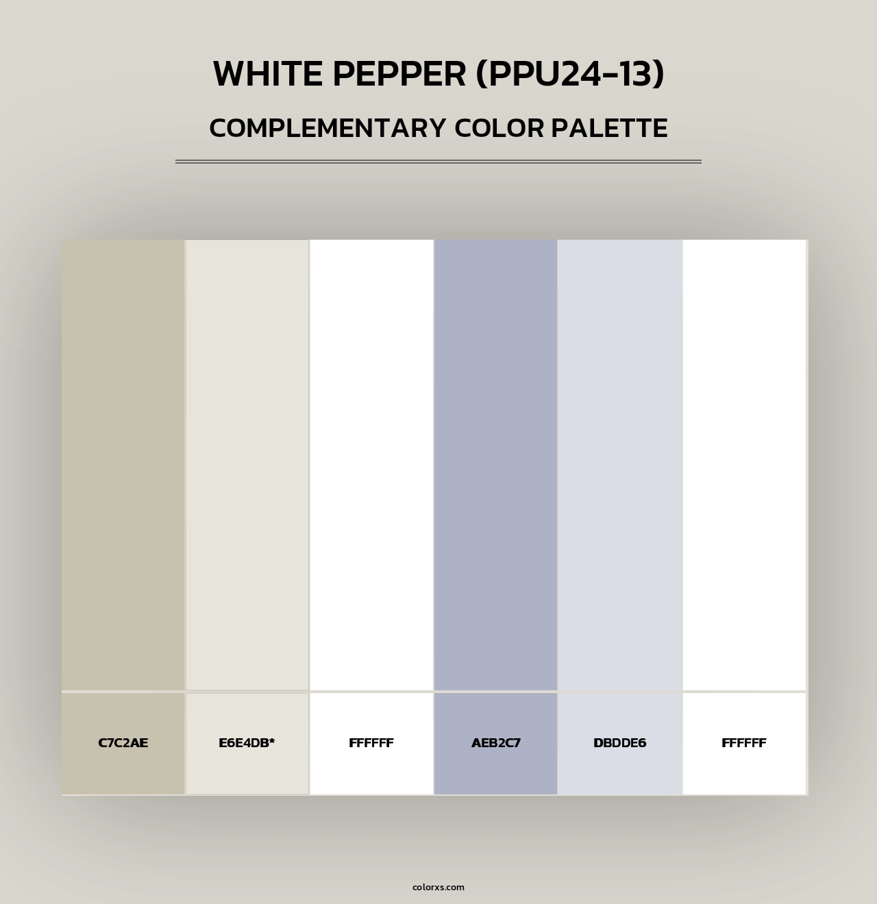 White Pepper (PPU24-13) - Complementary Color Palette