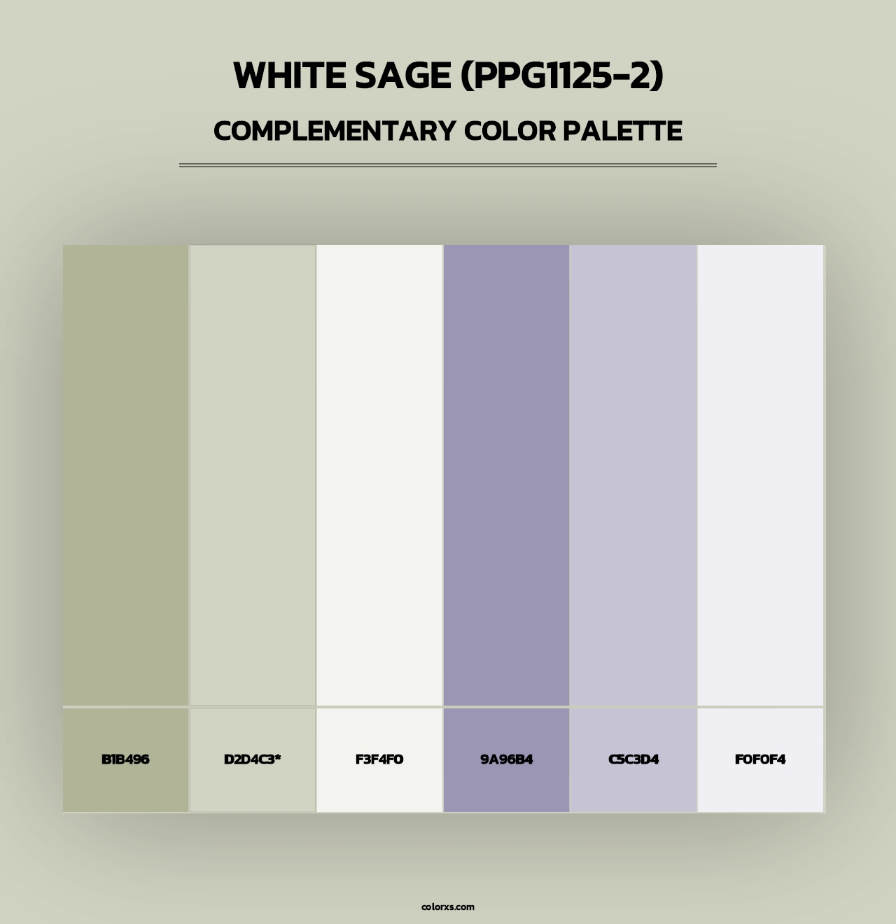 White Sage (PPG1125-2) - Complementary Color Palette