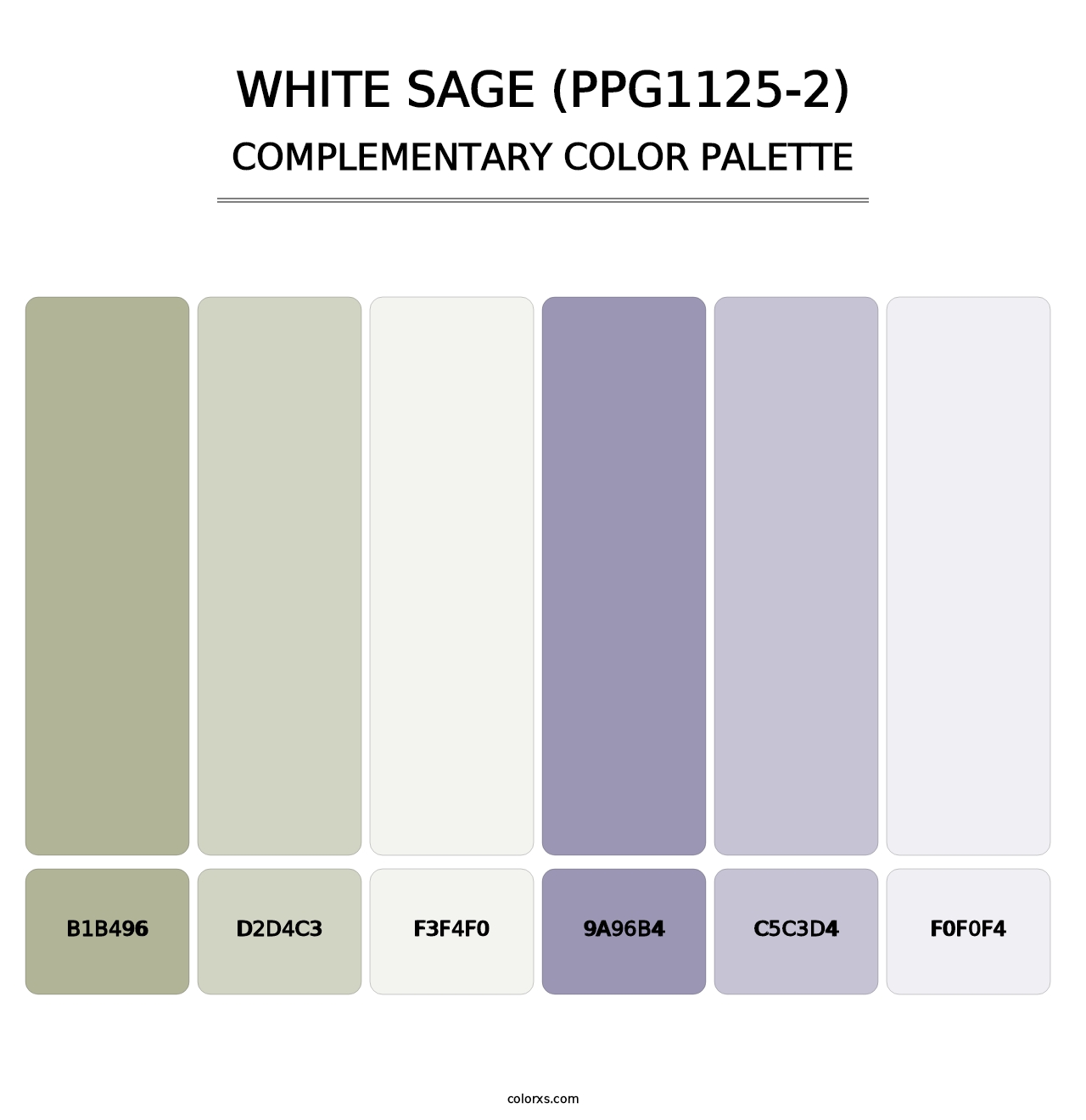 White Sage (PPG1125-2) - Complementary Color Palette