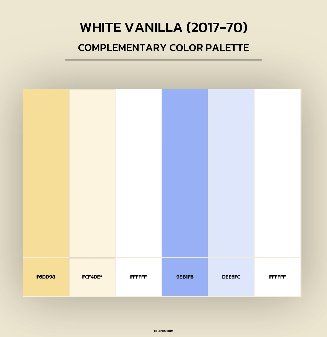 White Vanilla (2017-70) - Complementary Color Palette