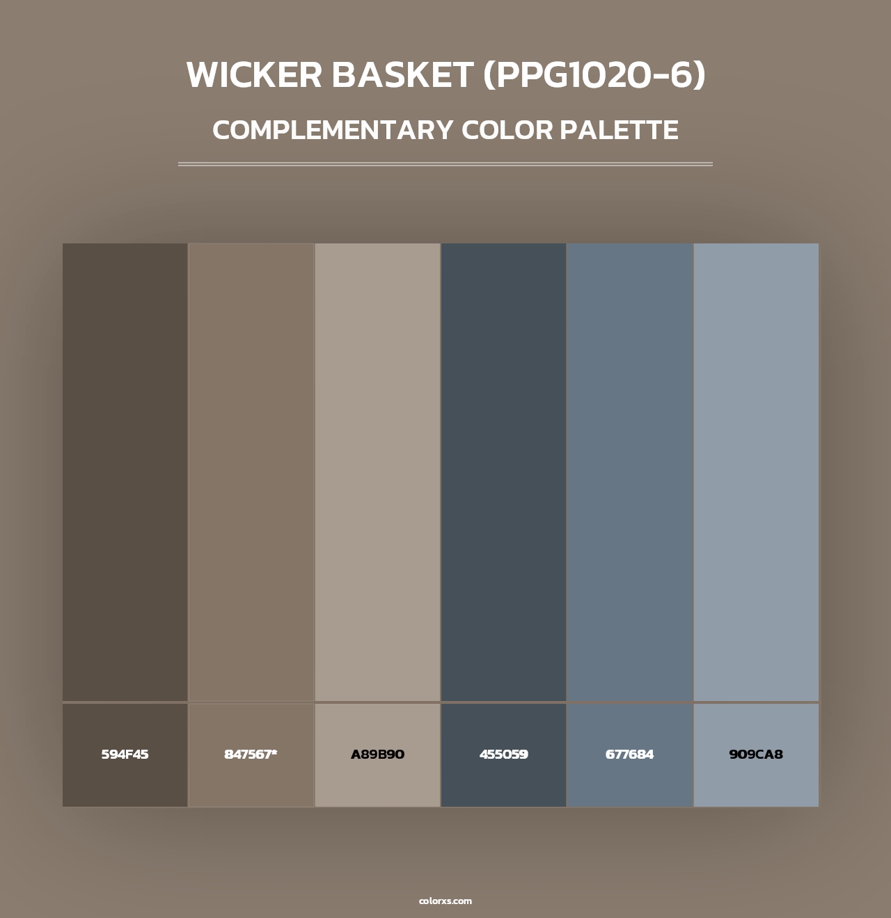 Wicker Basket (PPG1020-6) - Complementary Color Palette