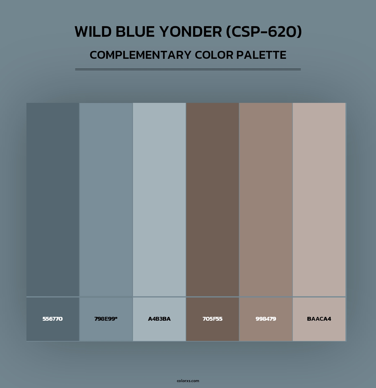 Wild Blue Yonder (CSP-620) - Complementary Color Palette