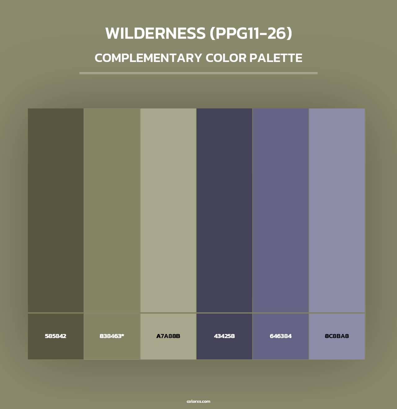 Wilderness (PPG11-26) - Complementary Color Palette