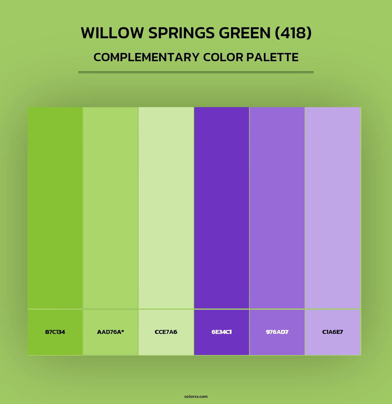 Willow Springs Green (418) - Complementary Color Palette