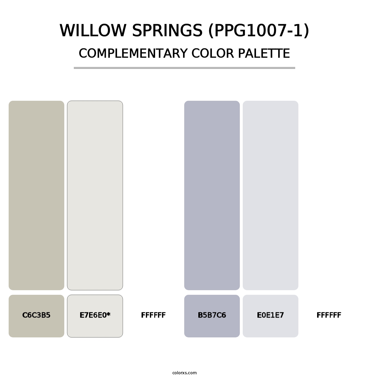 Willow Springs (PPG1007-1) - Complementary Color Palette
