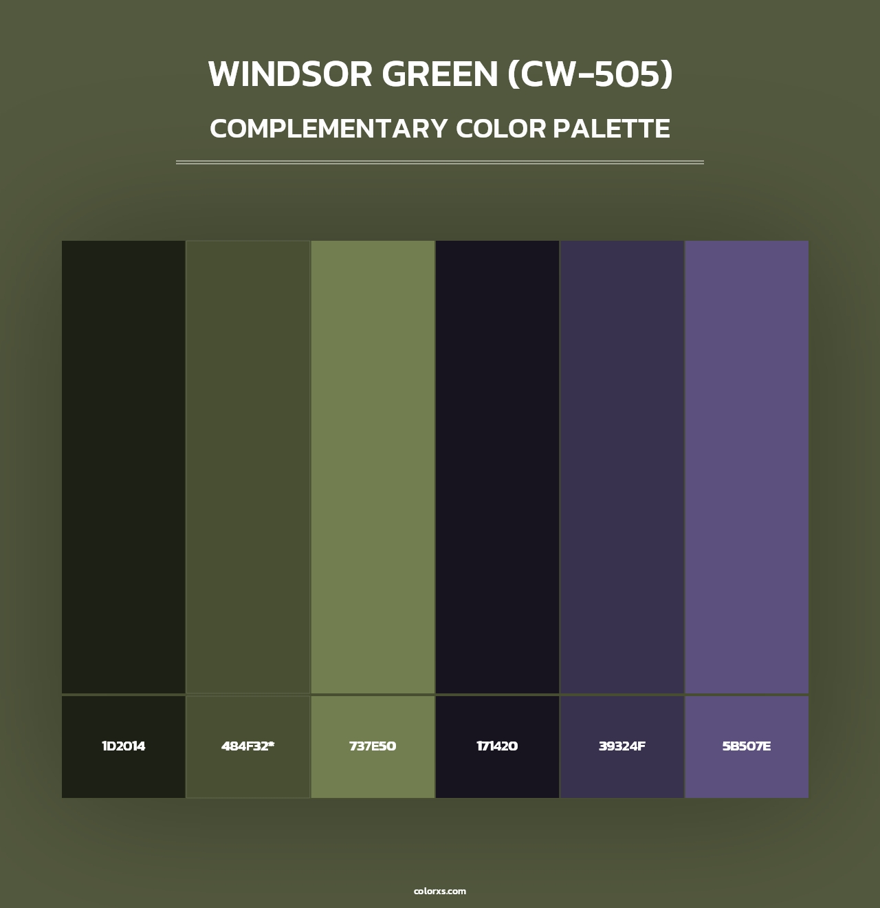 Windsor Green (CW-505) - Complementary Color Palette