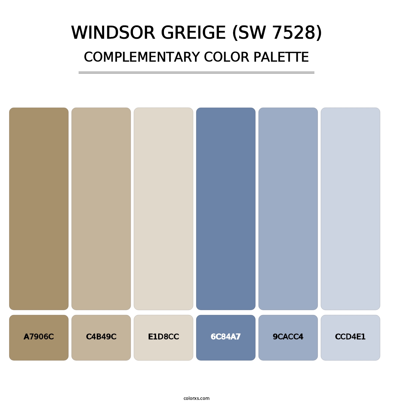 Windsor Greige (SW 7528) - Complementary Color Palette
