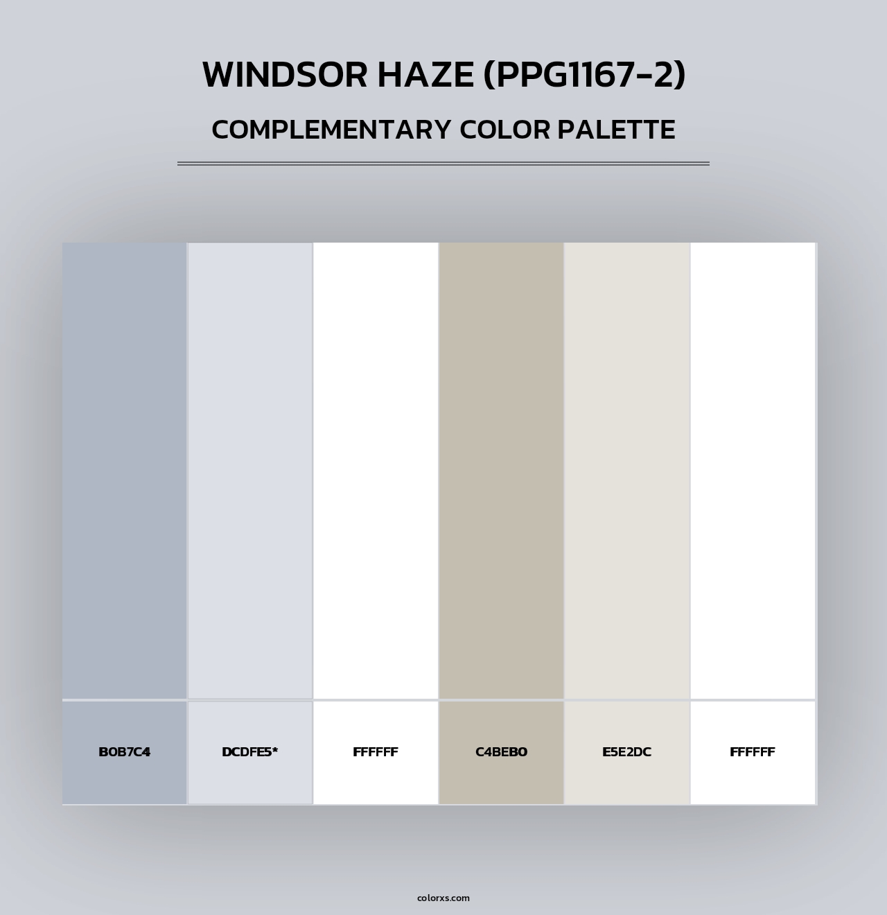 Windsor Haze (PPG1167-2) - Complementary Color Palette
