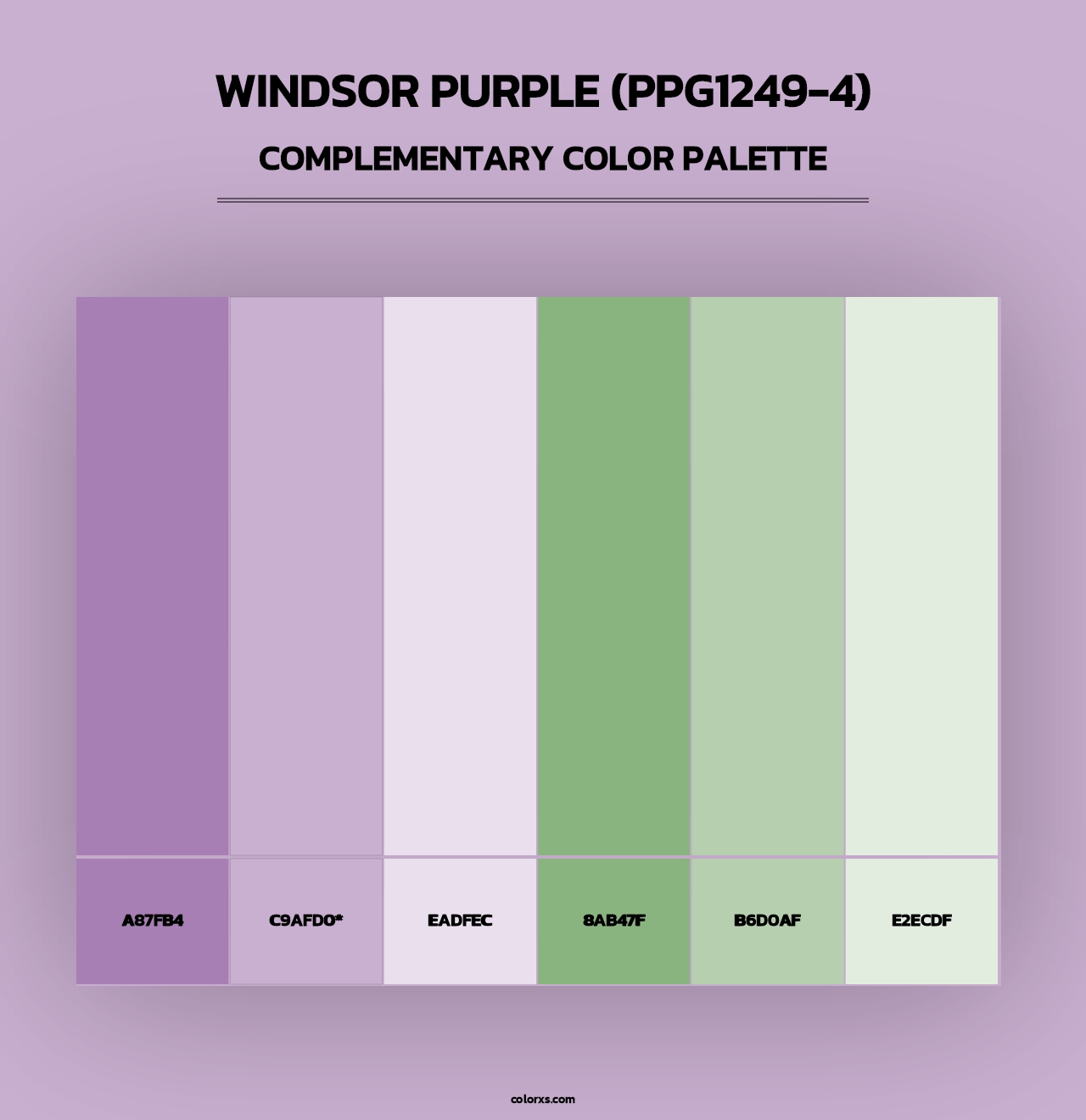 Windsor Purple (PPG1249-4) - Complementary Color Palette
