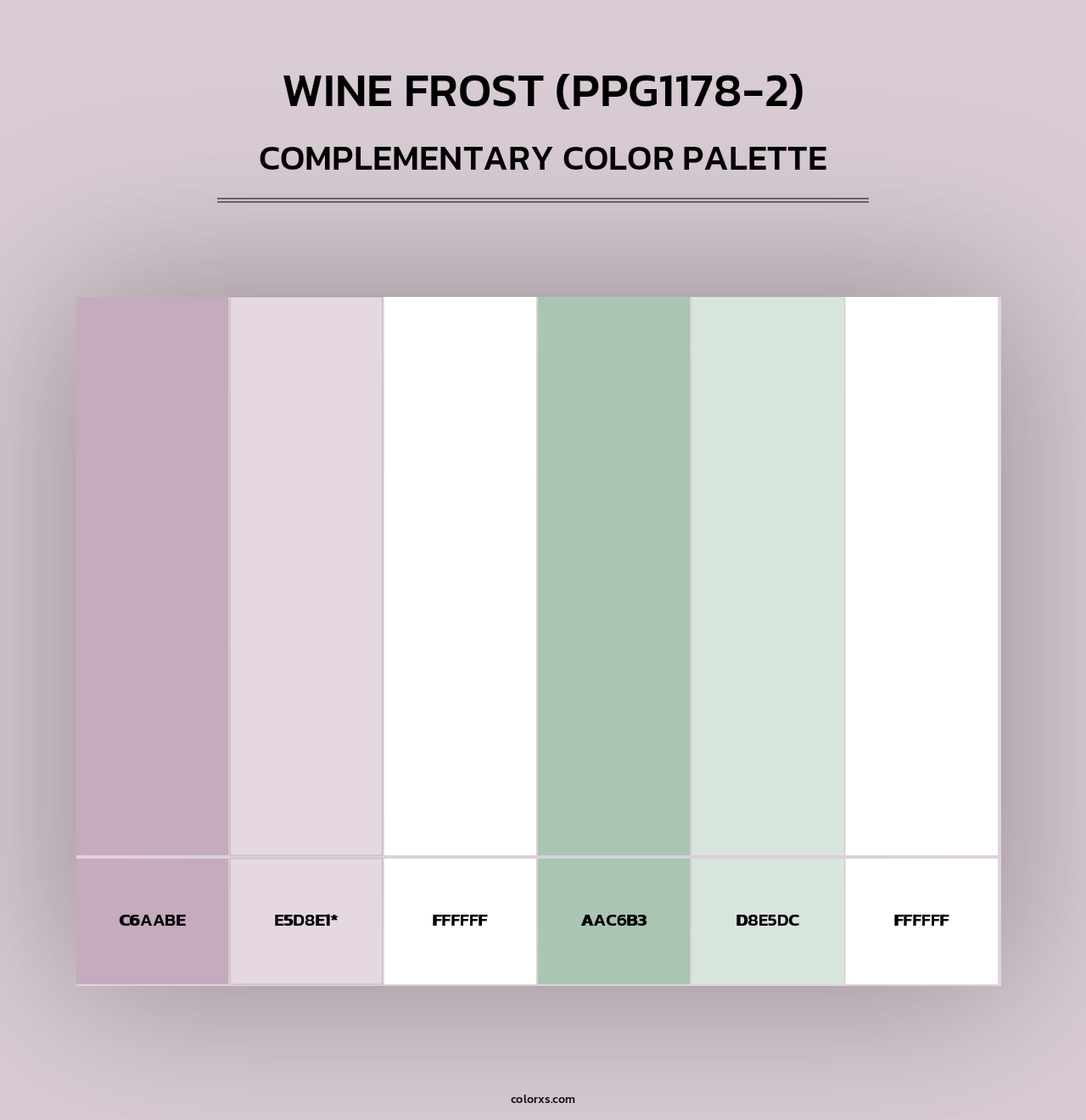 Wine Frost (PPG1178-2) - Complementary Color Palette