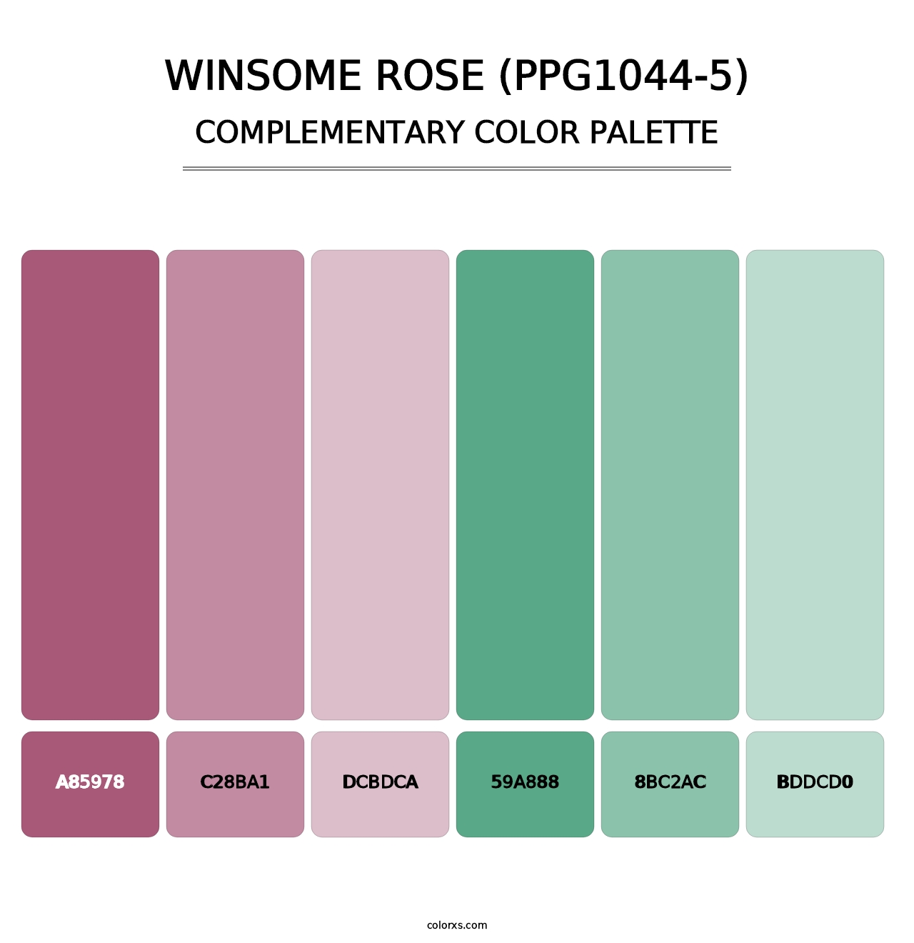 Winsome Rose (PPG1044-5) - Complementary Color Palette