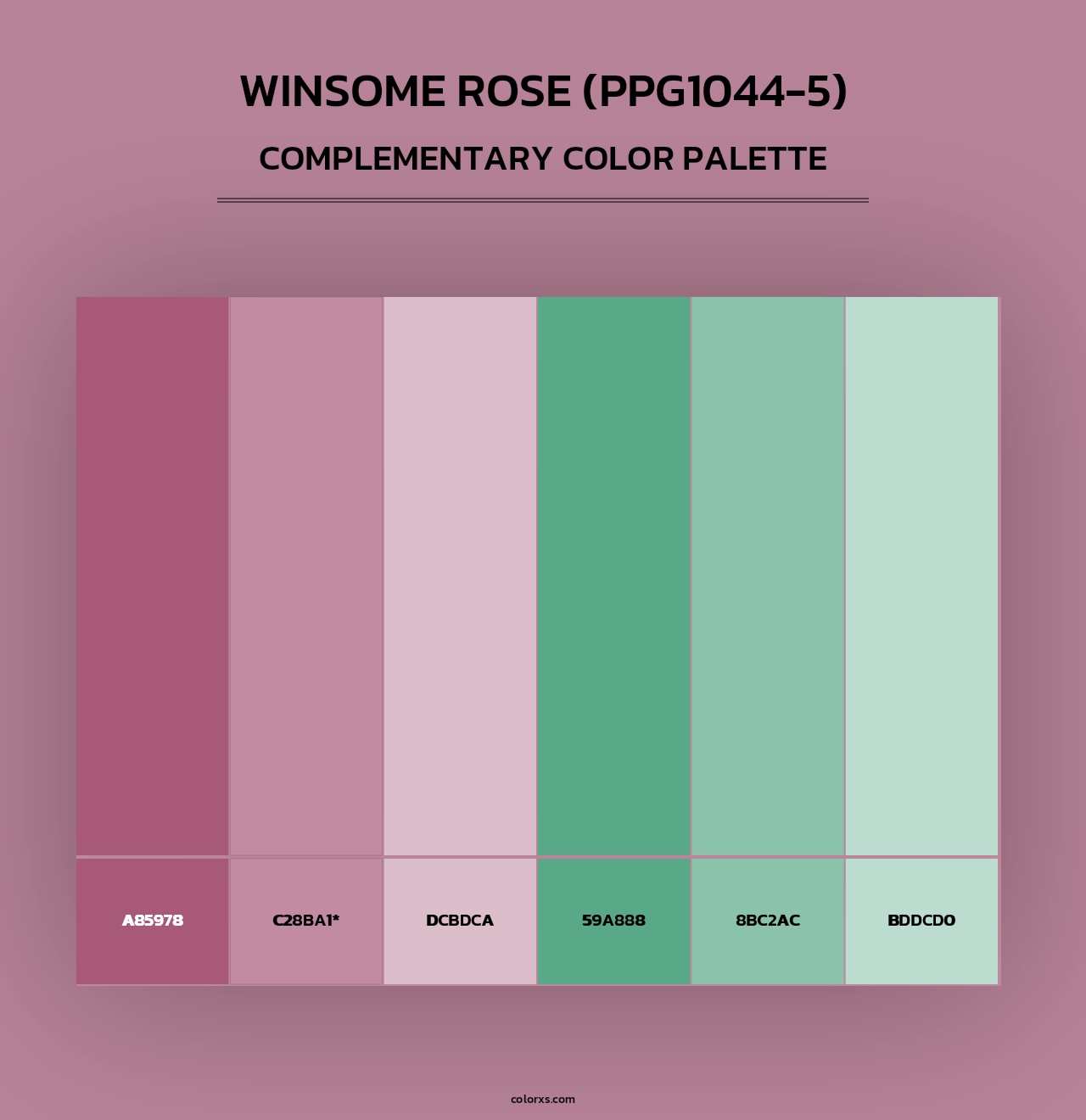 Winsome Rose (PPG1044-5) - Complementary Color Palette