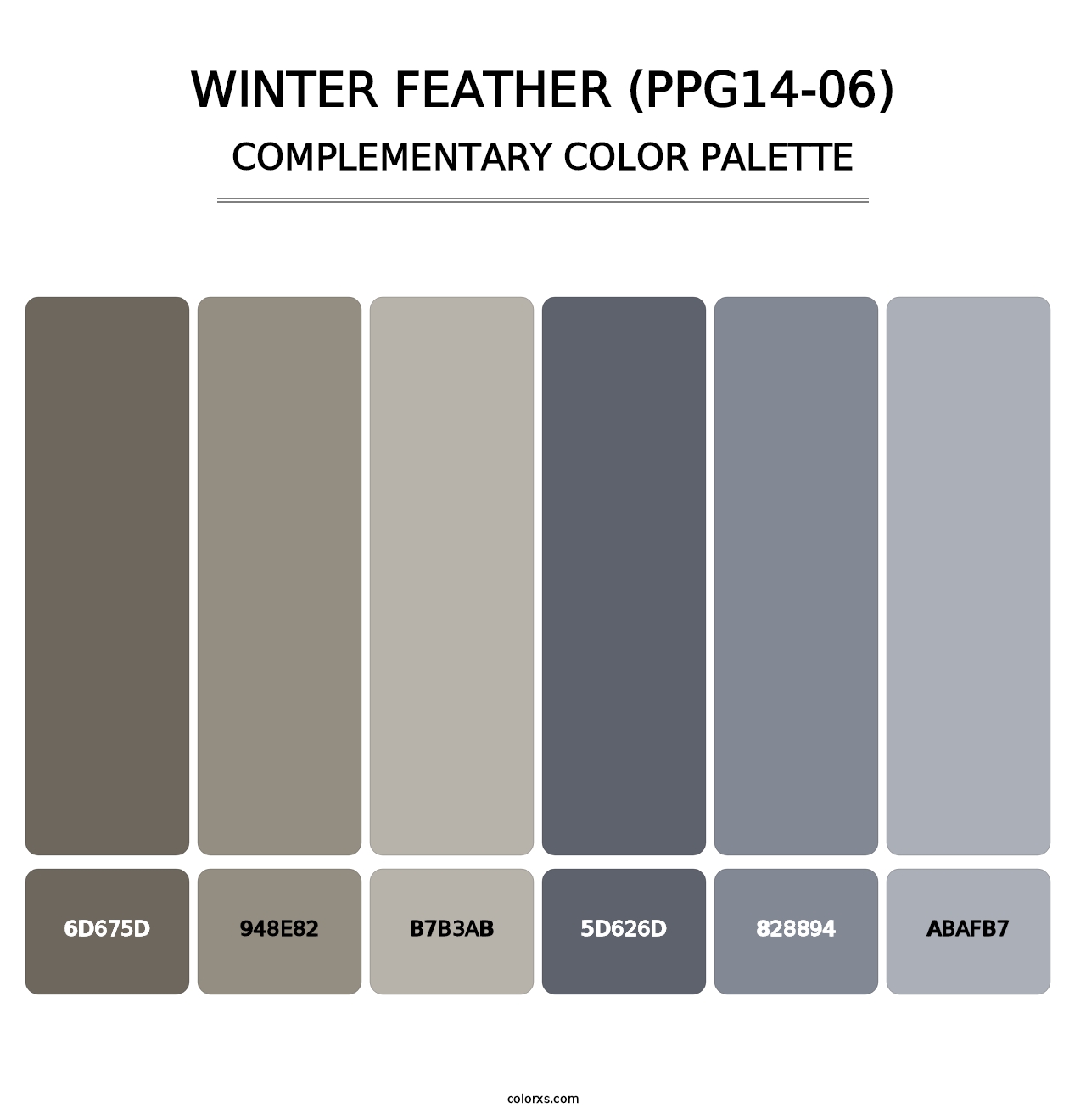 Winter Feather (PPG14-06) - Complementary Color Palette