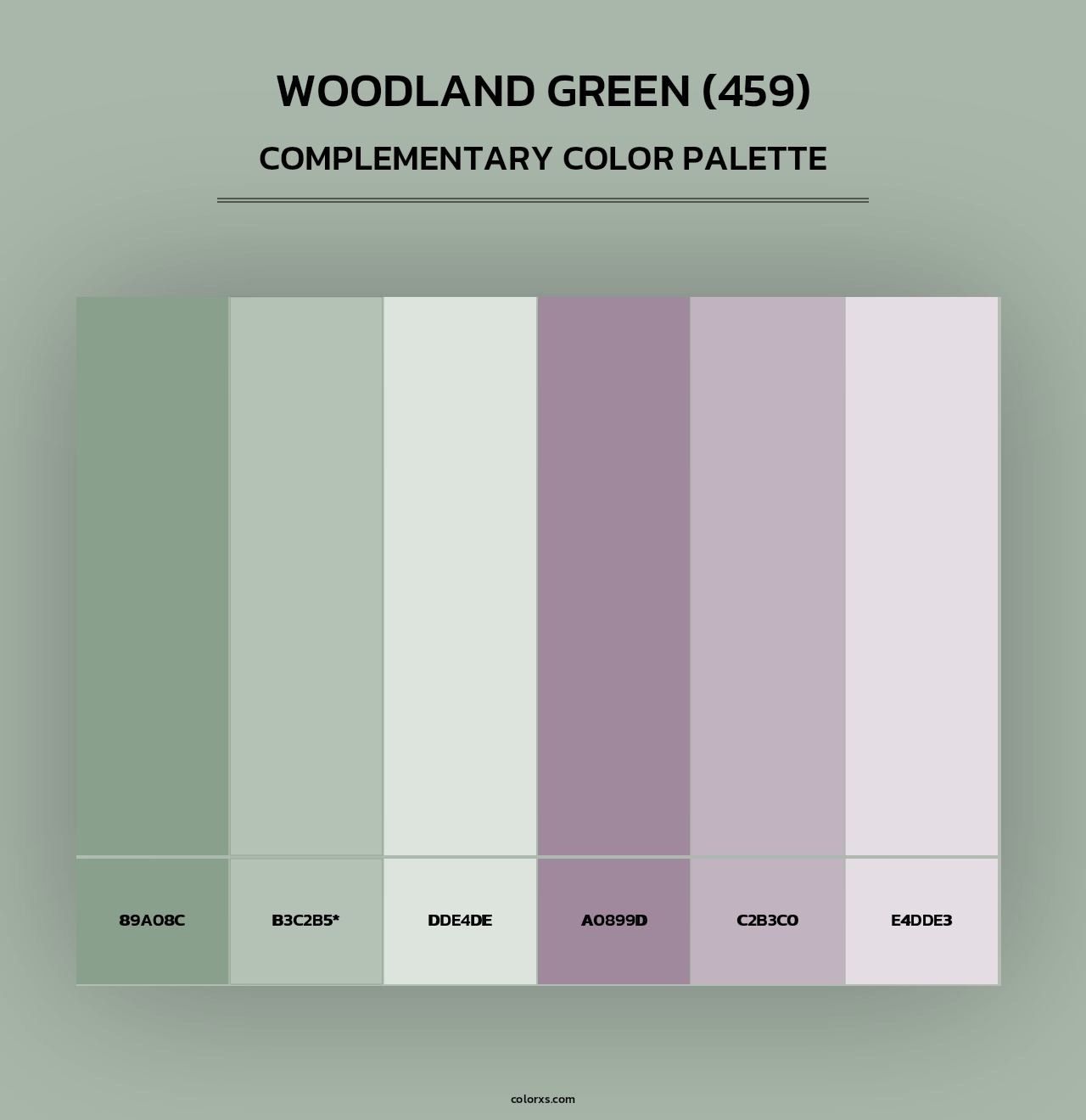 Woodland Green (459) - Complementary Color Palette