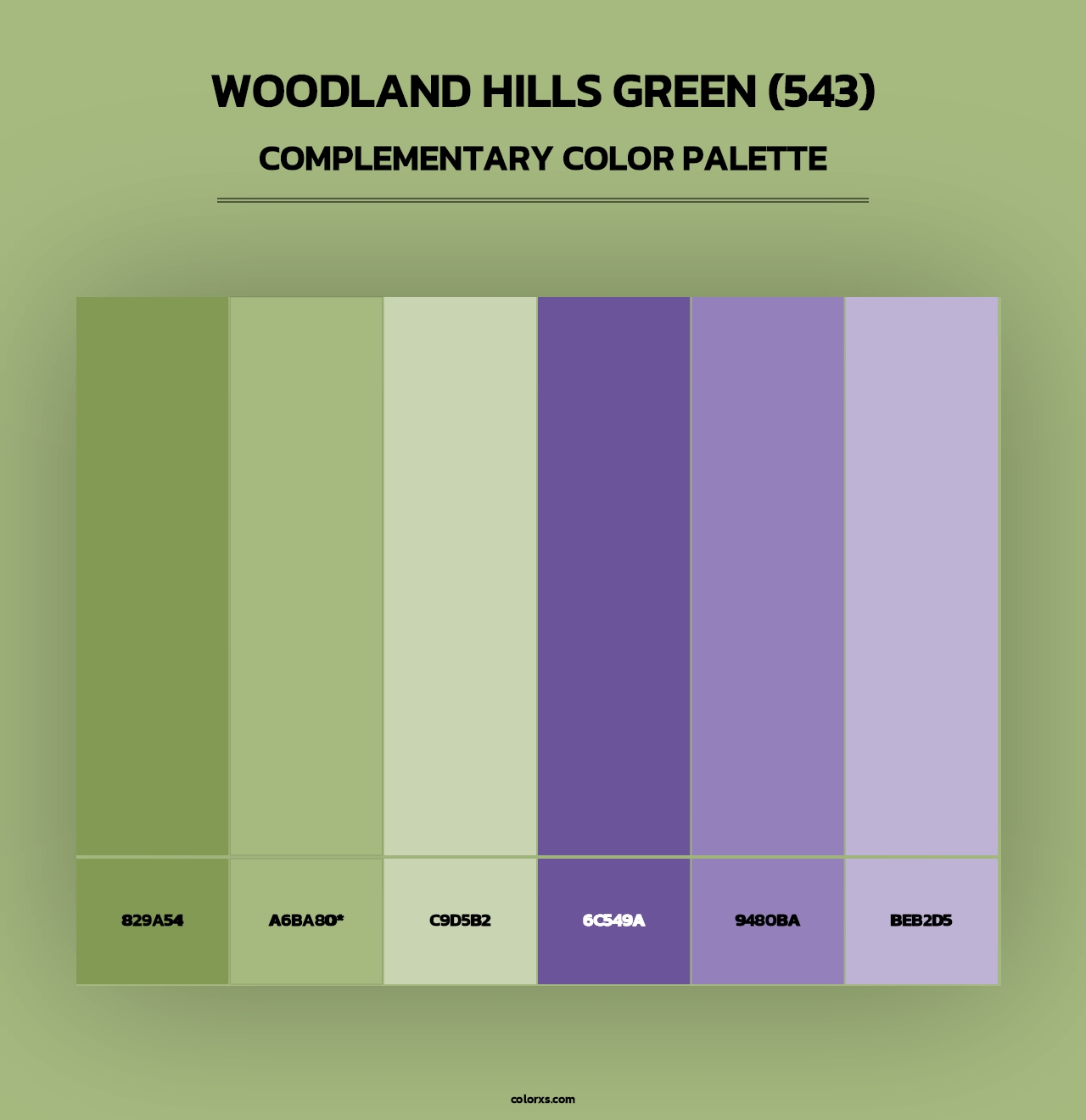 Woodland Hills Green (543) - Complementary Color Palette