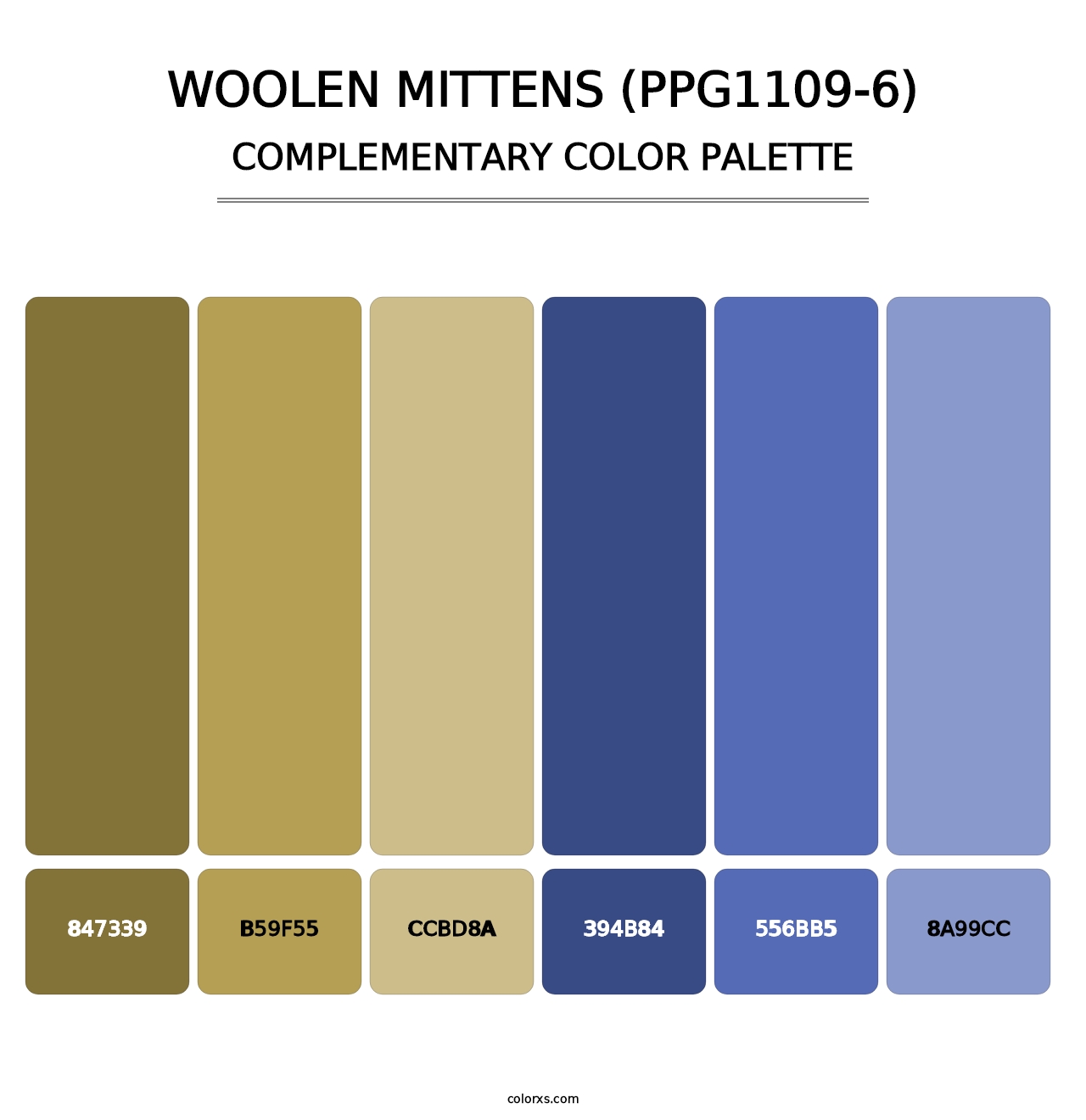 Woolen Mittens (PPG1109-6) - Complementary Color Palette