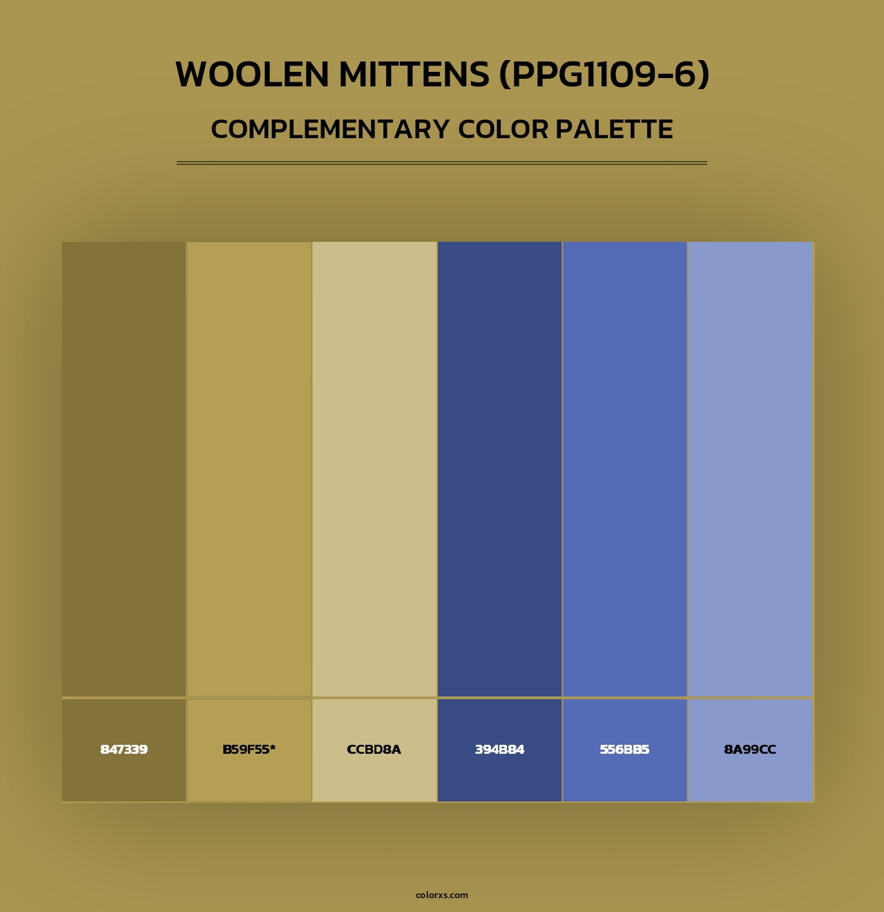 Woolen Mittens (PPG1109-6) - Complementary Color Palette