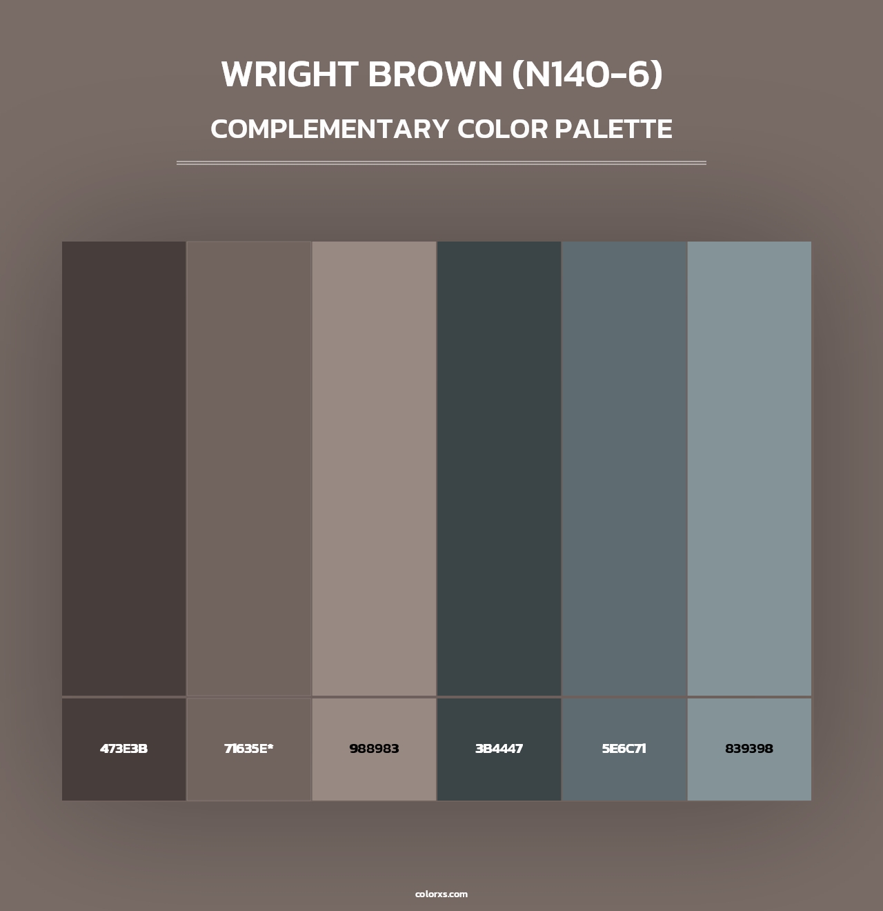 Wright Brown (N140-6) - Complementary Color Palette