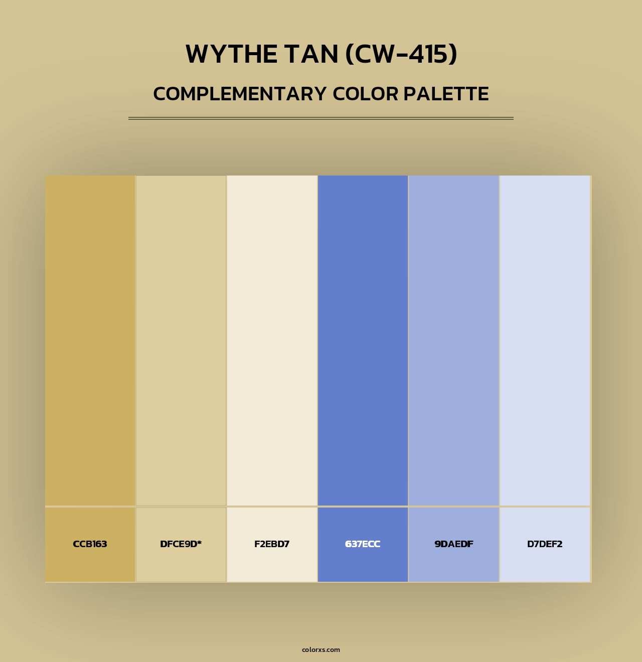 Wythe Tan (CW-415) - Complementary Color Palette
