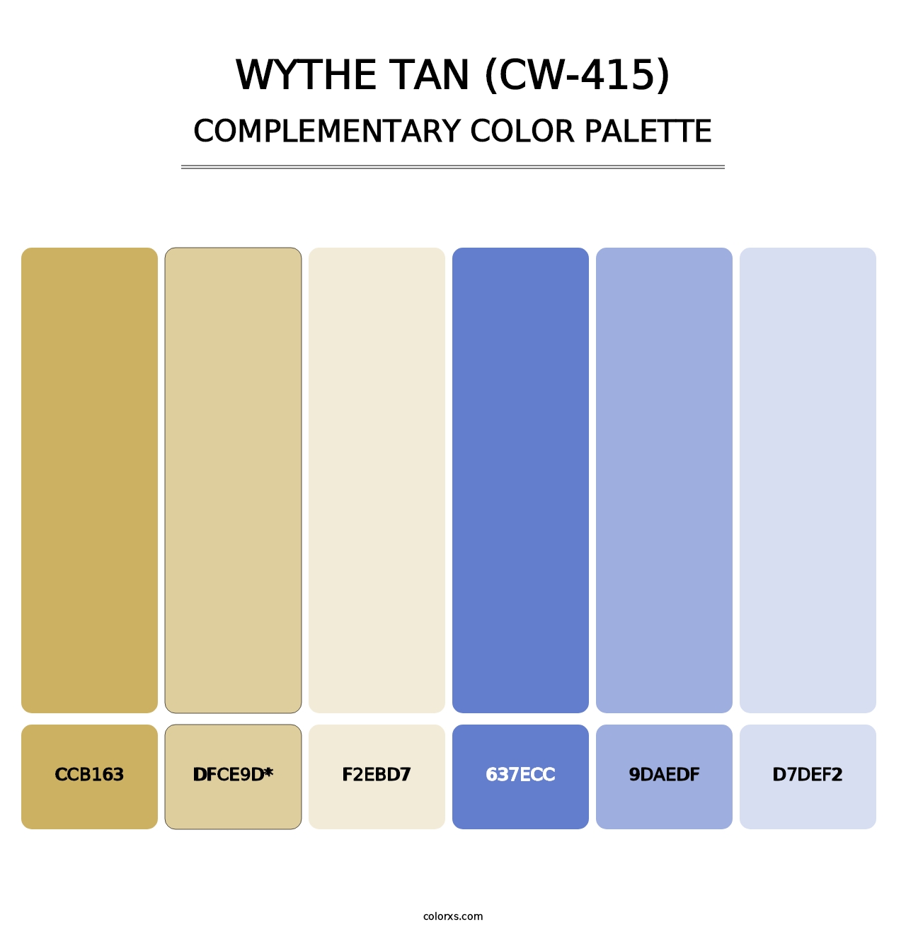 Wythe Tan (CW-415) - Complementary Color Palette