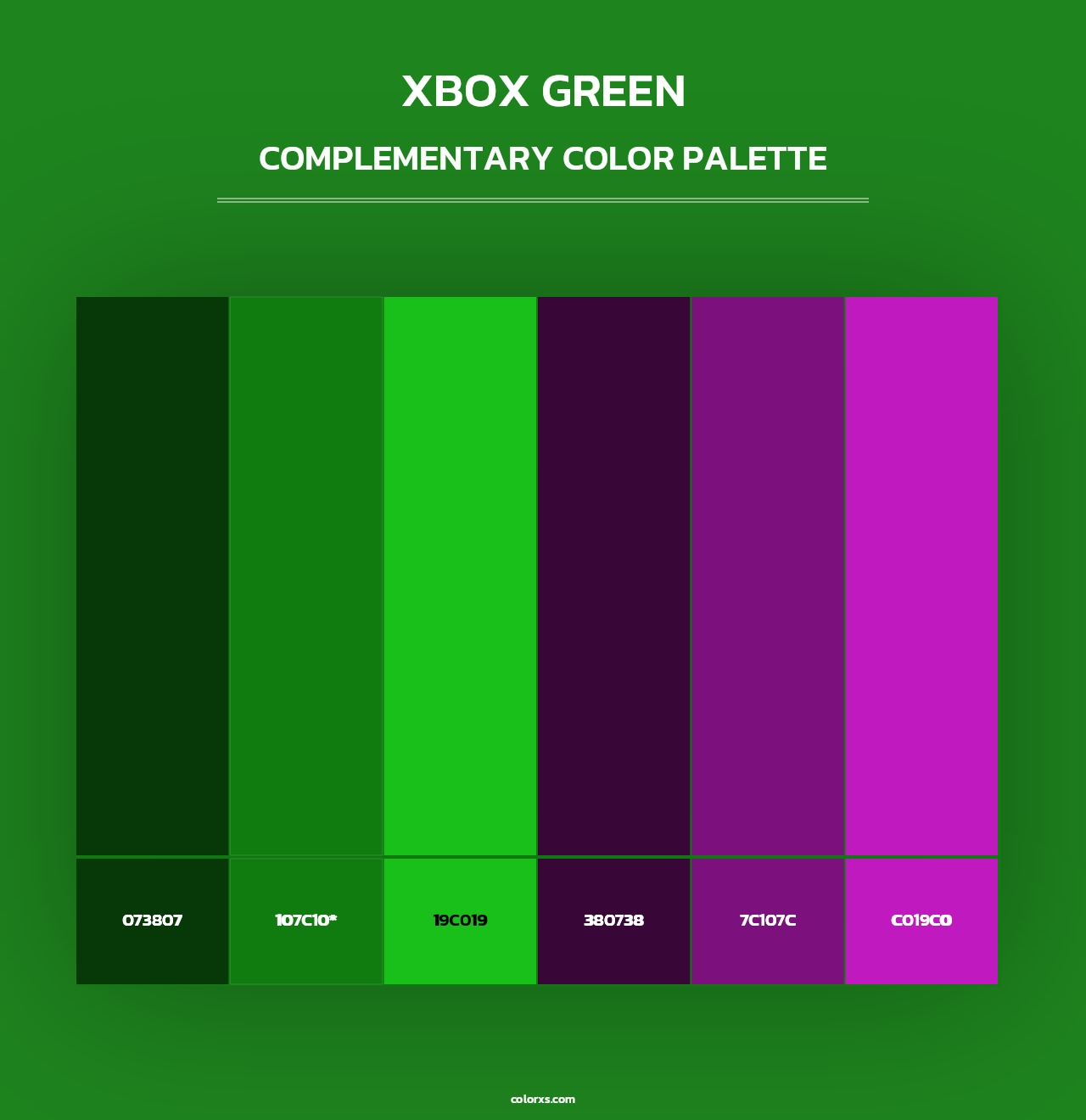 Xbox Green - Complementary Color Palette