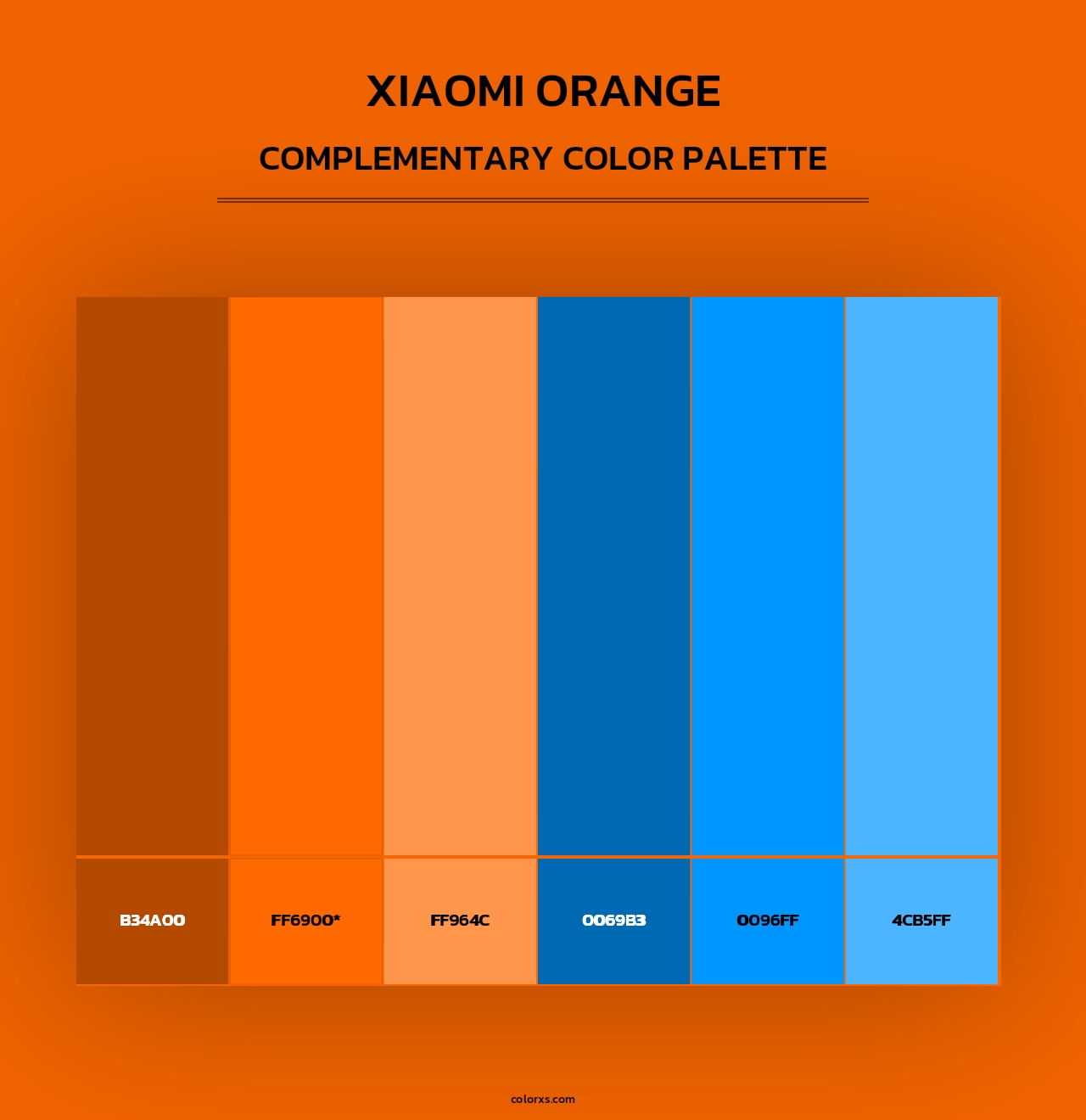 Xiaomi Orange - Complementary Color Palette