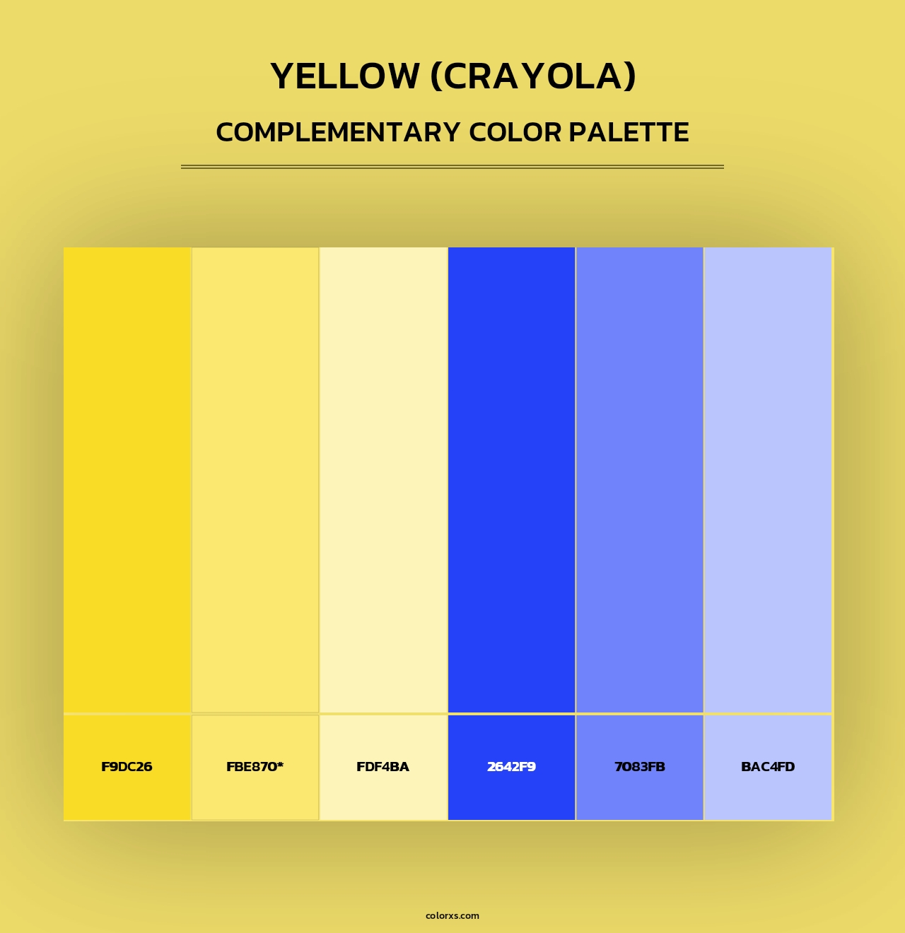 Yellow (Crayola) - Complementary Color Palette