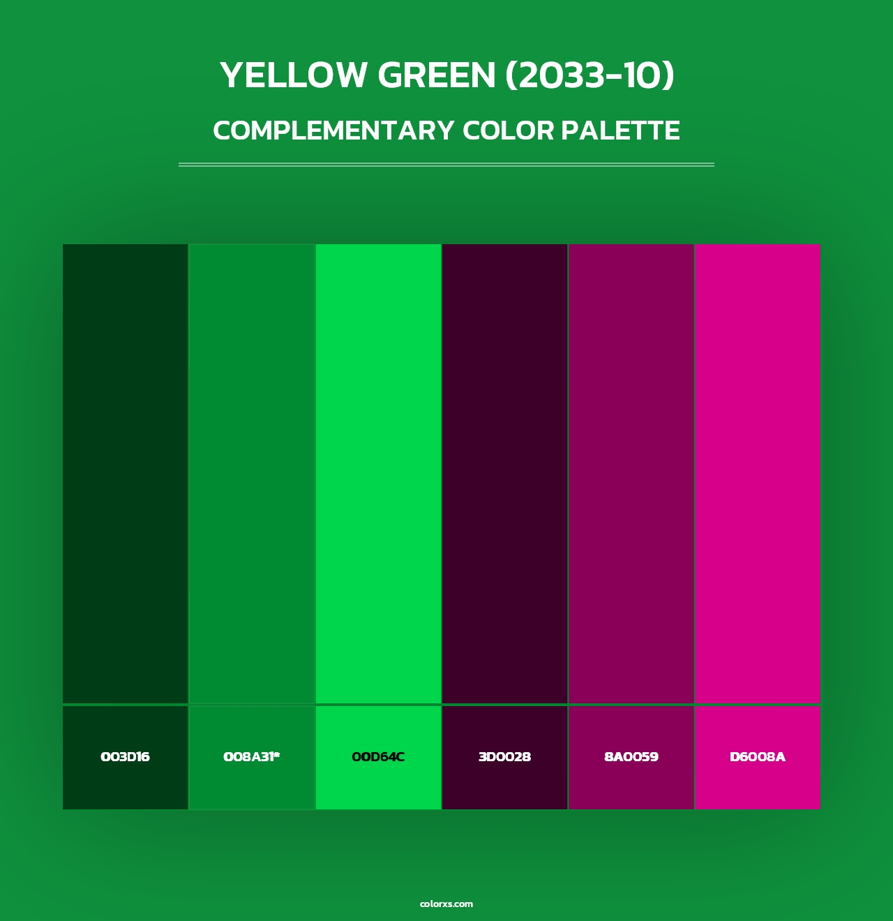Yellow Green (2033-10) - Complementary Color Palette