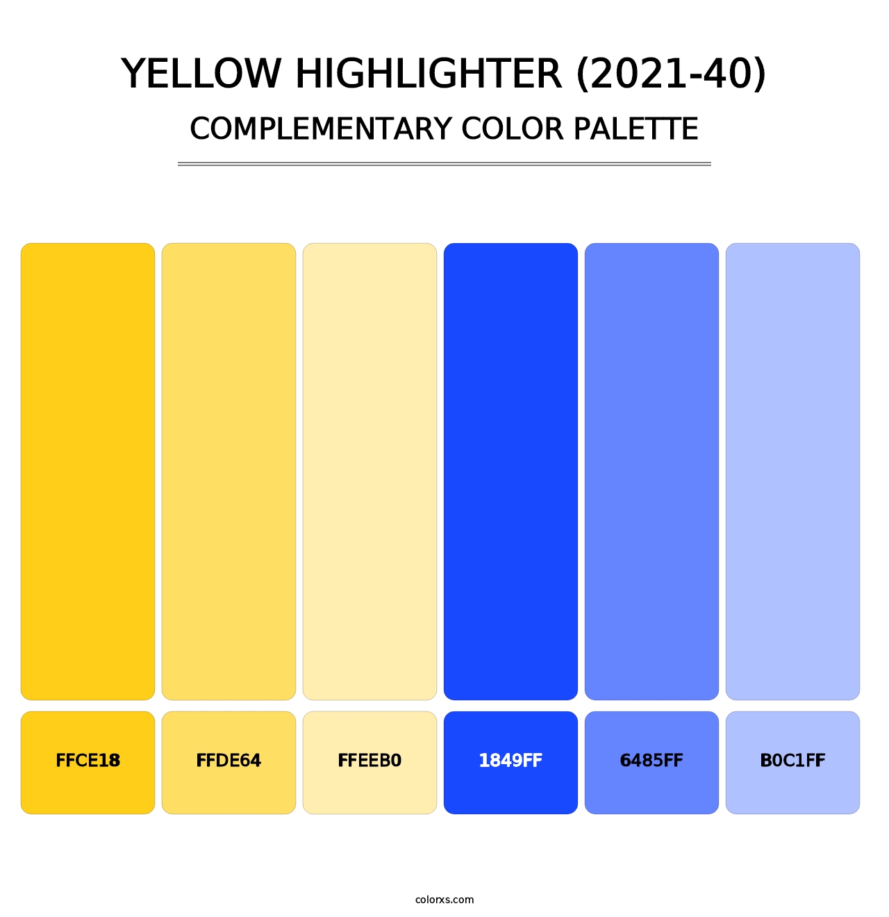 Yellow Highlighter (2021-40) - Complementary Color Palette