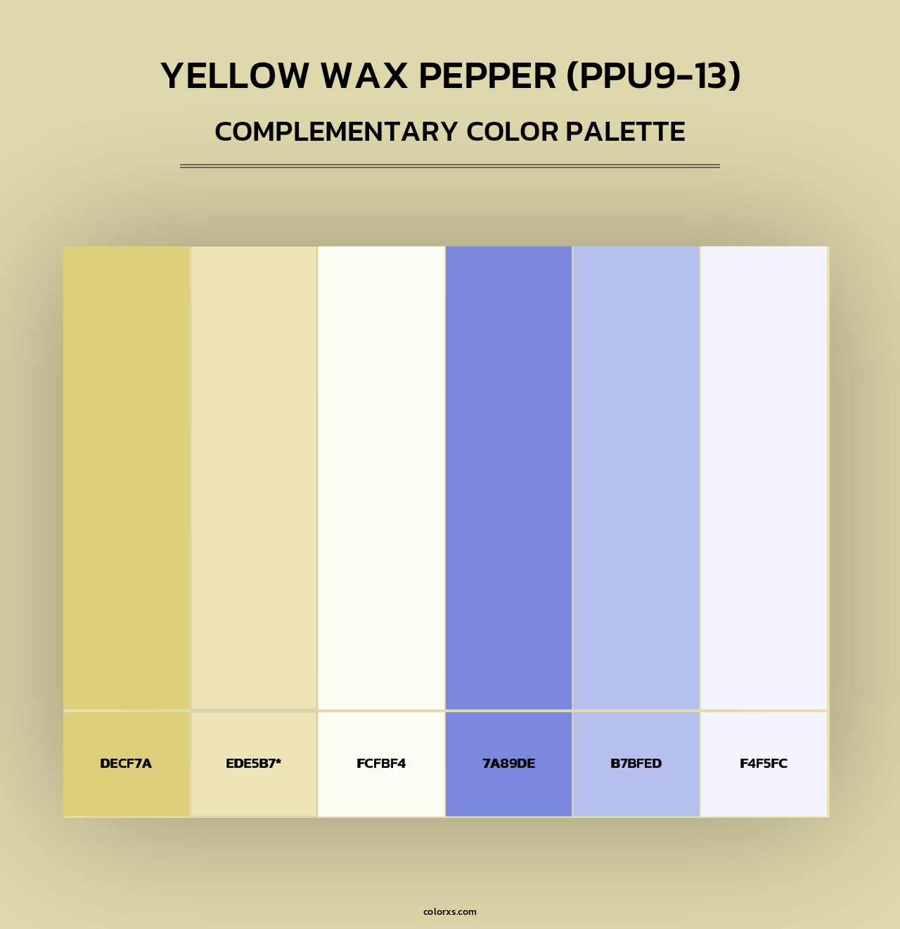Yellow Wax Pepper (PPU9-13) - Complementary Color Palette