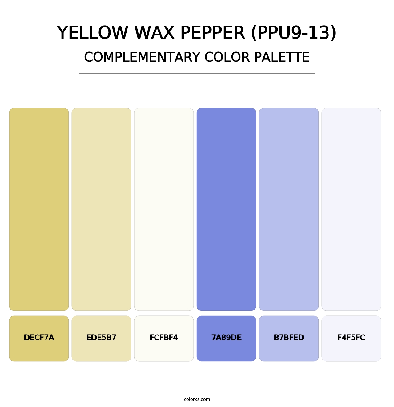 Yellow Wax Pepper (PPU9-13) - Complementary Color Palette