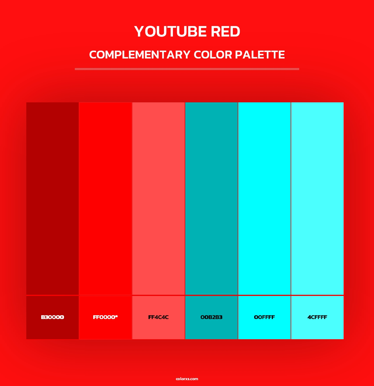 YouTube Red - Complementary Color Palette