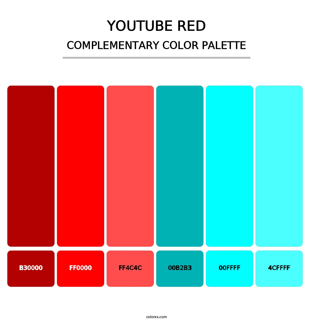 YouTube Red - Complementary Color Palette