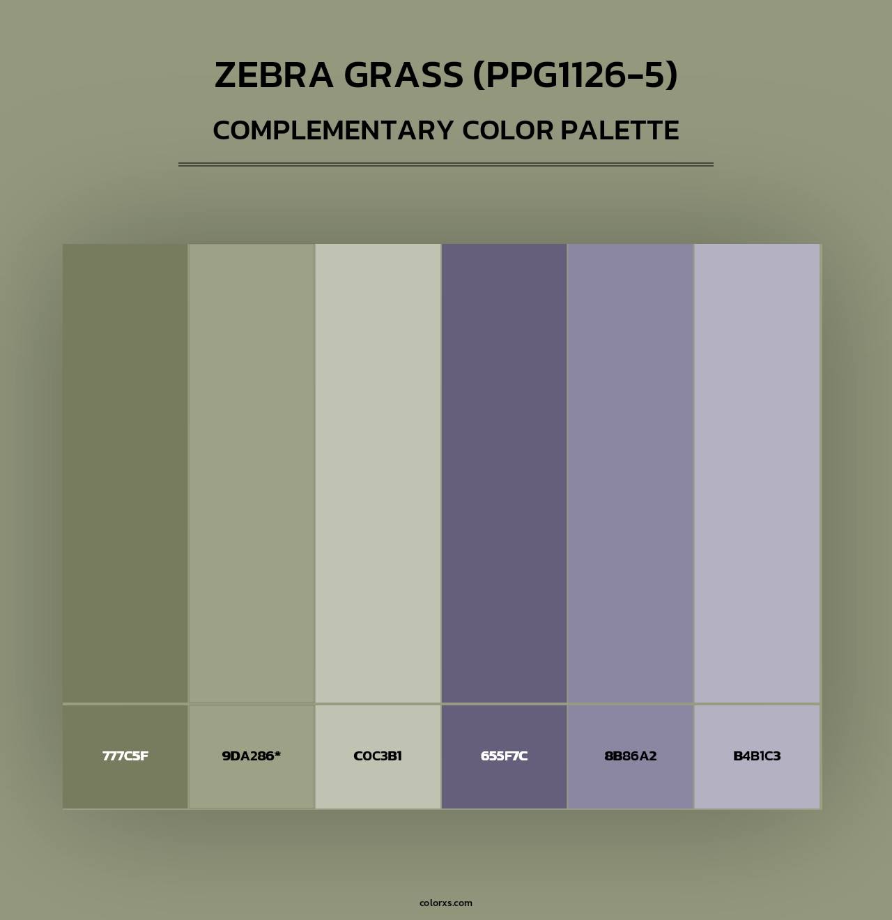 Zebra Grass (PPG1126-5) - Complementary Color Palette